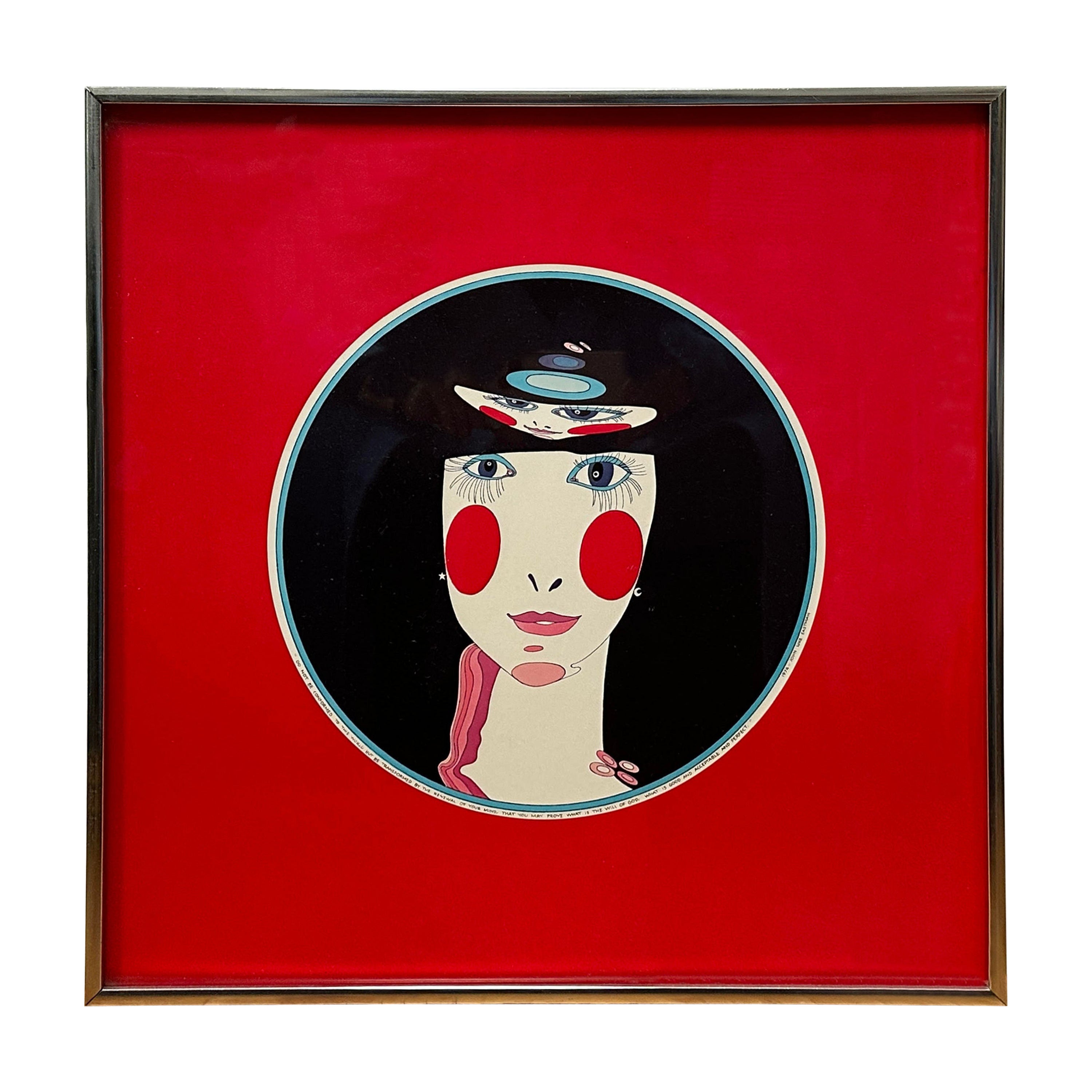 Retrato de matrioska sobre fondo rojo Litografía de John Luke Eastman