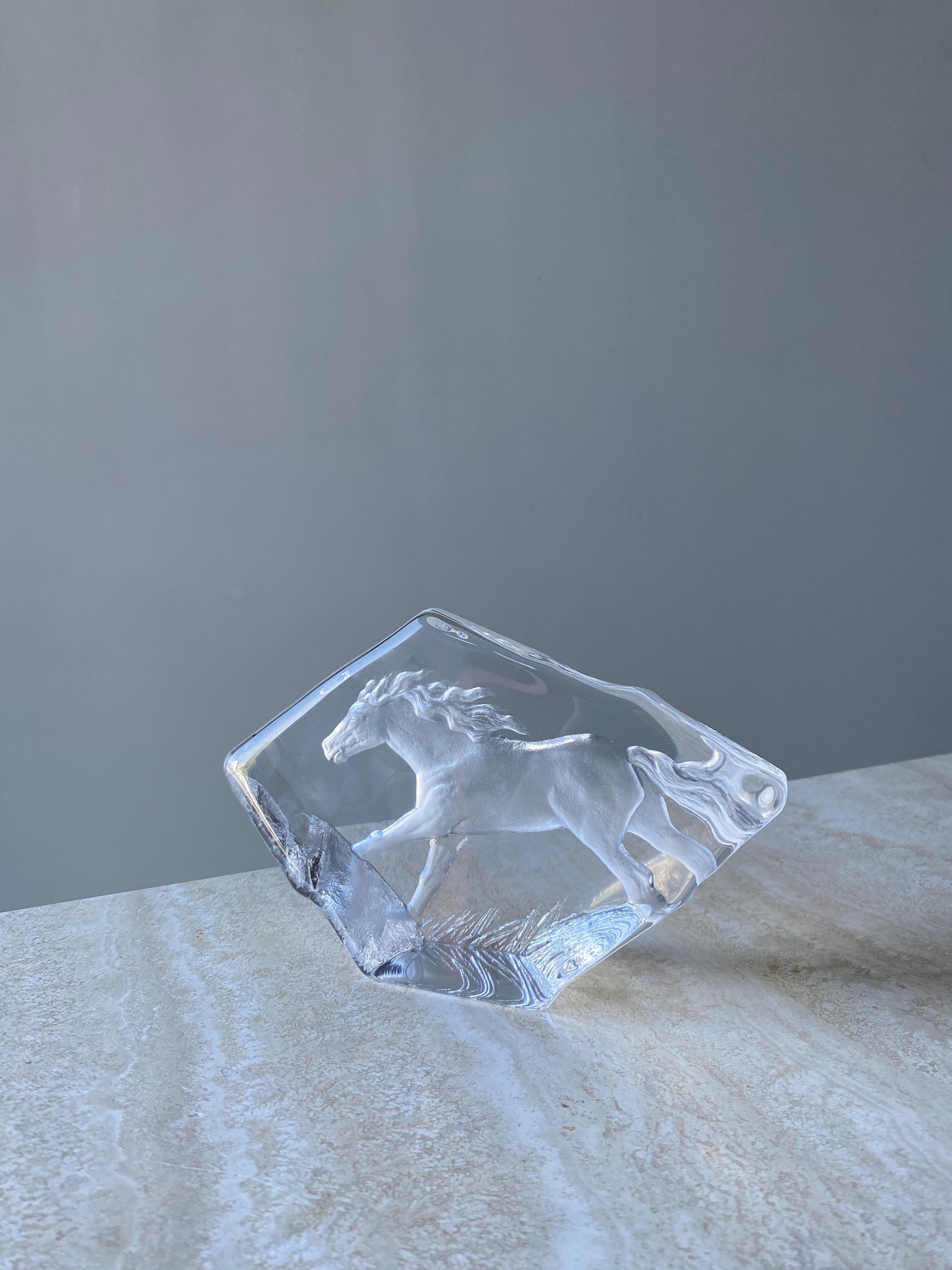 Mats Jonasson Running Horse Art Crystal, Sweden, 1980s For Sale 10