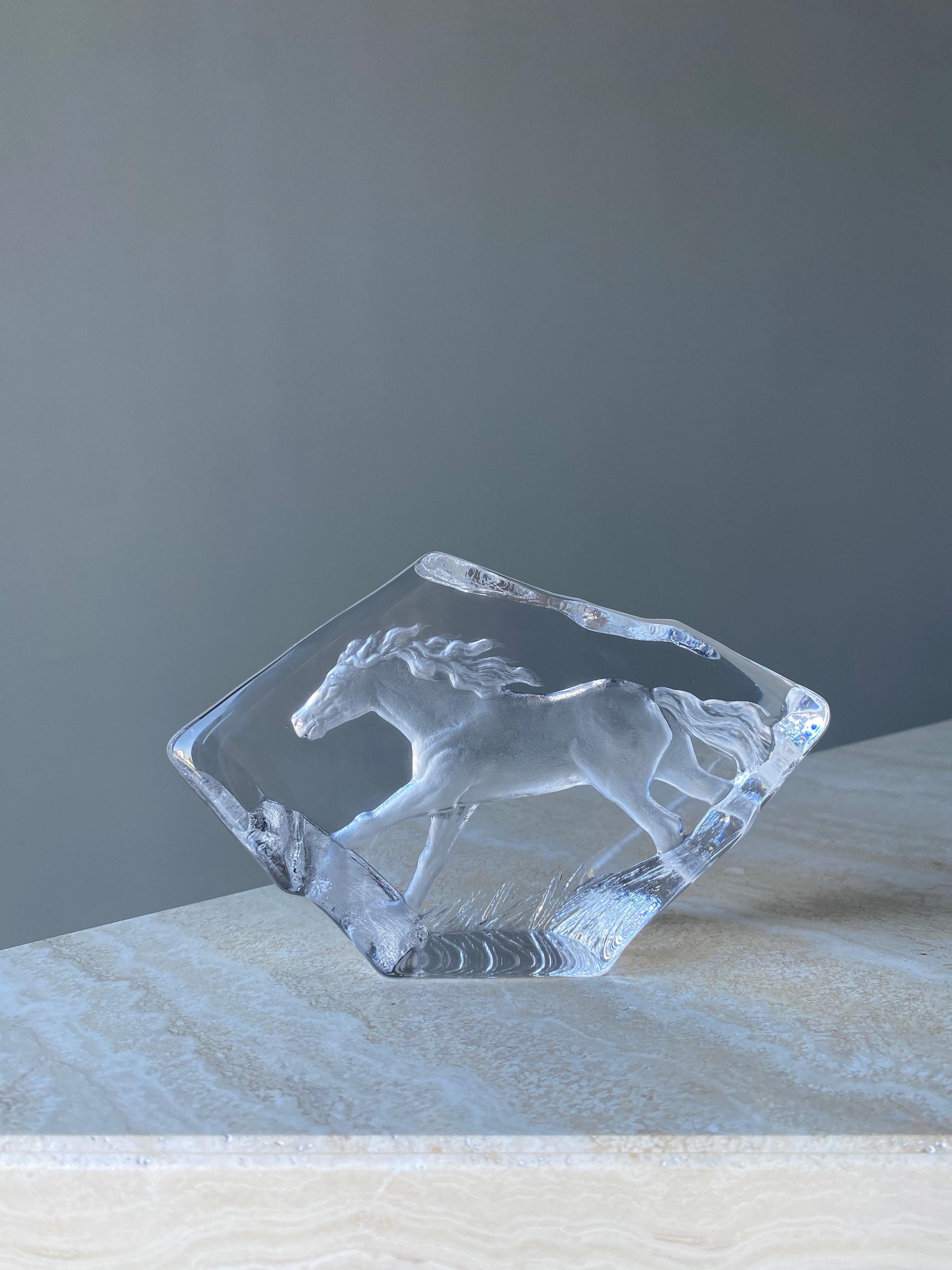 Mats Jonasson Running Horse Art Crystal, Sweden, 1980s For Sale 11