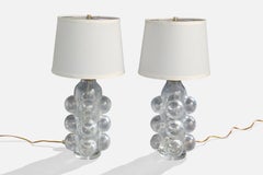 Mats Jonasson, Tischlampen, Glas, Messing, Schweden, 1970er Jahre