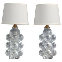 Mats Jonasson, Tischlampen, Glas, Messing, Schweden, 1970er Jahre