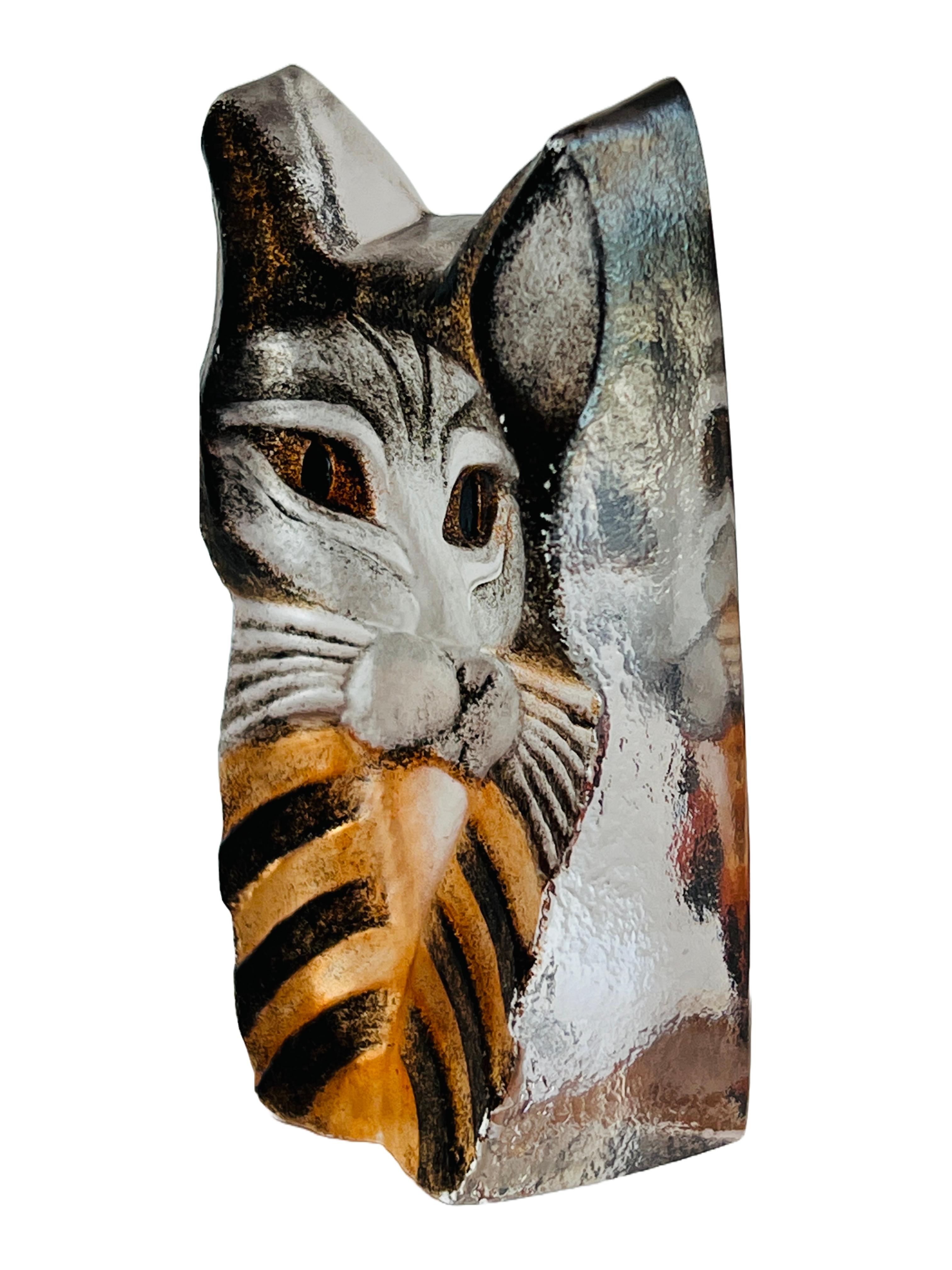 Mats Jonasson Tiger Kristall Skulptur Figuraler Briefbeschwerer Målerås Schweden Exoktisch (Kunsthandwerker*in) im Angebot