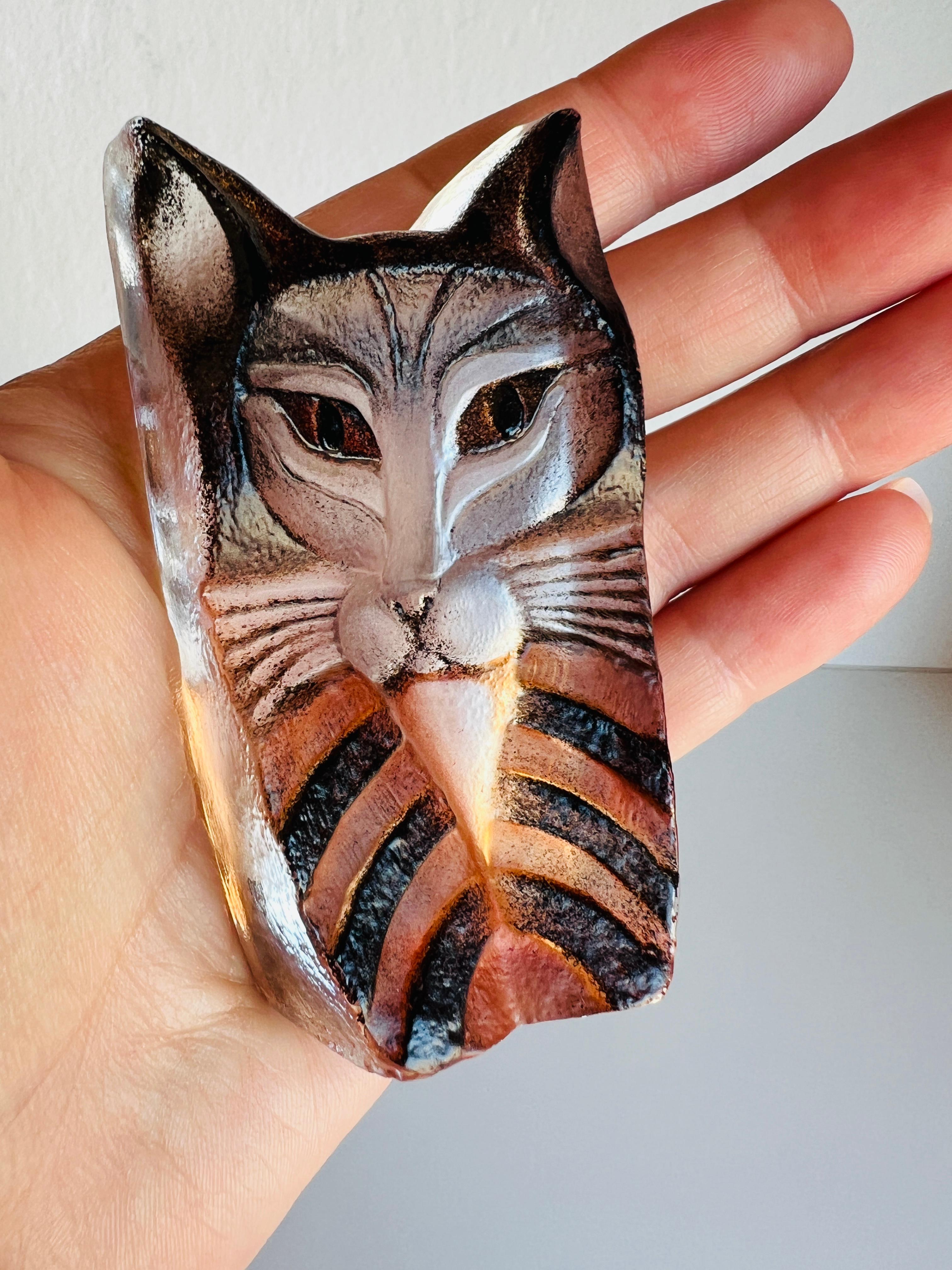 Mats Jonasson Tiger Kristall Skulptur Figuraler Briefbeschwerer Målerås Schweden Exoktisch im Angebot 1