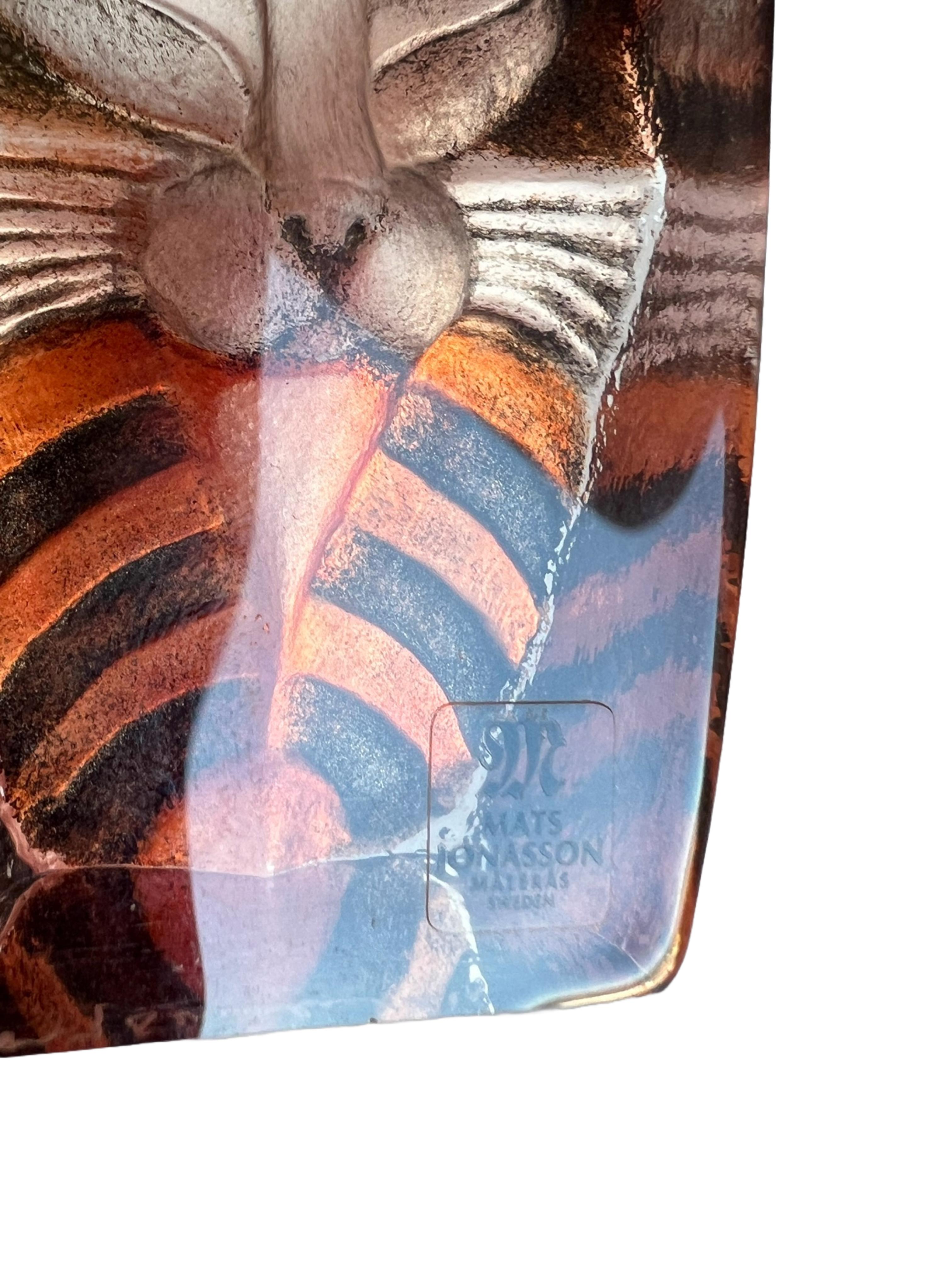 Mats Jonasson Tiger Kristall Skulptur Figuraler Briefbeschwerer Målerås Schweden Exoktisch im Angebot 4