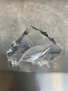 Mats Jonasson Whale Art Crystal, Sweden, 1980s