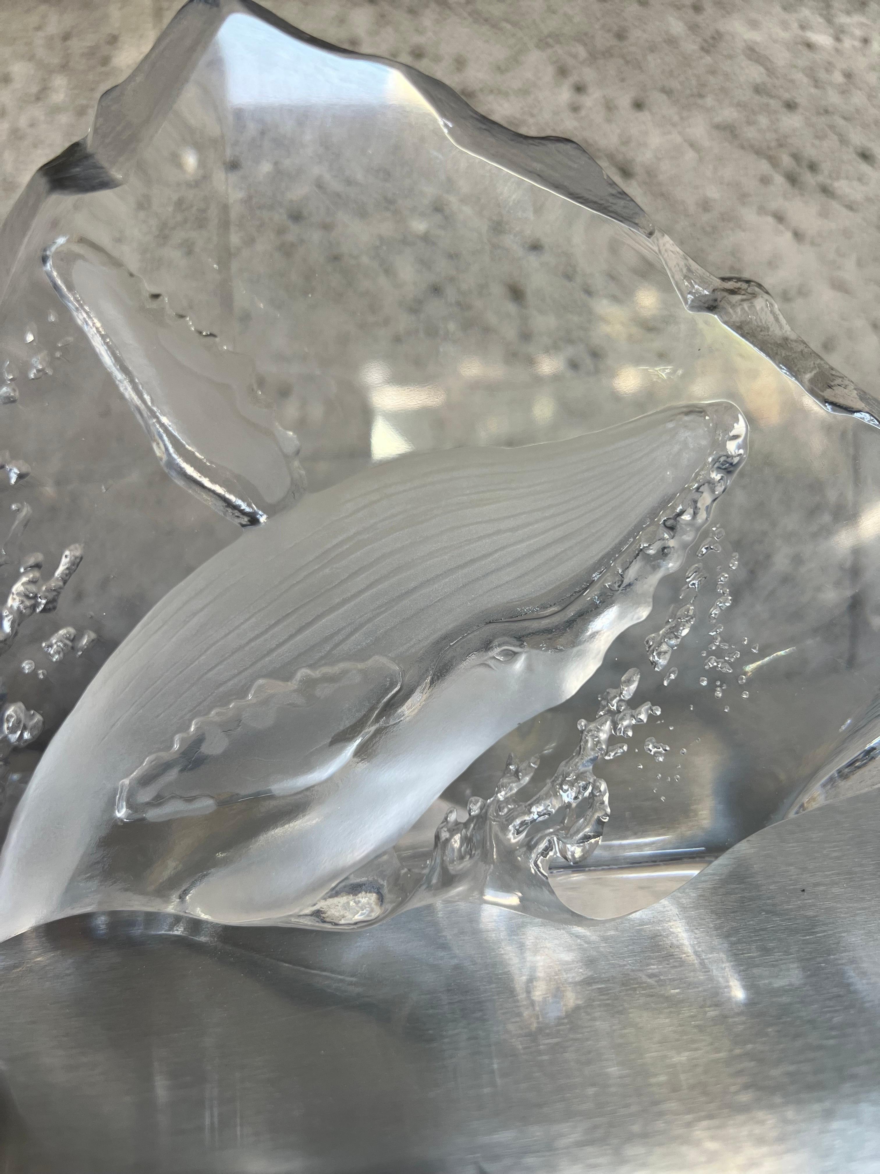 Mats Jonasson Whale Art Crystal, Sweden, 1980s In Good Condition For Sale In San Pedro Garza Garcia, Nuevo Leon
