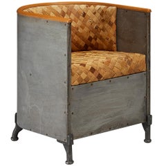 Mats Theselius 'Aluminium' Lounge Chair in Woven Birch Bark