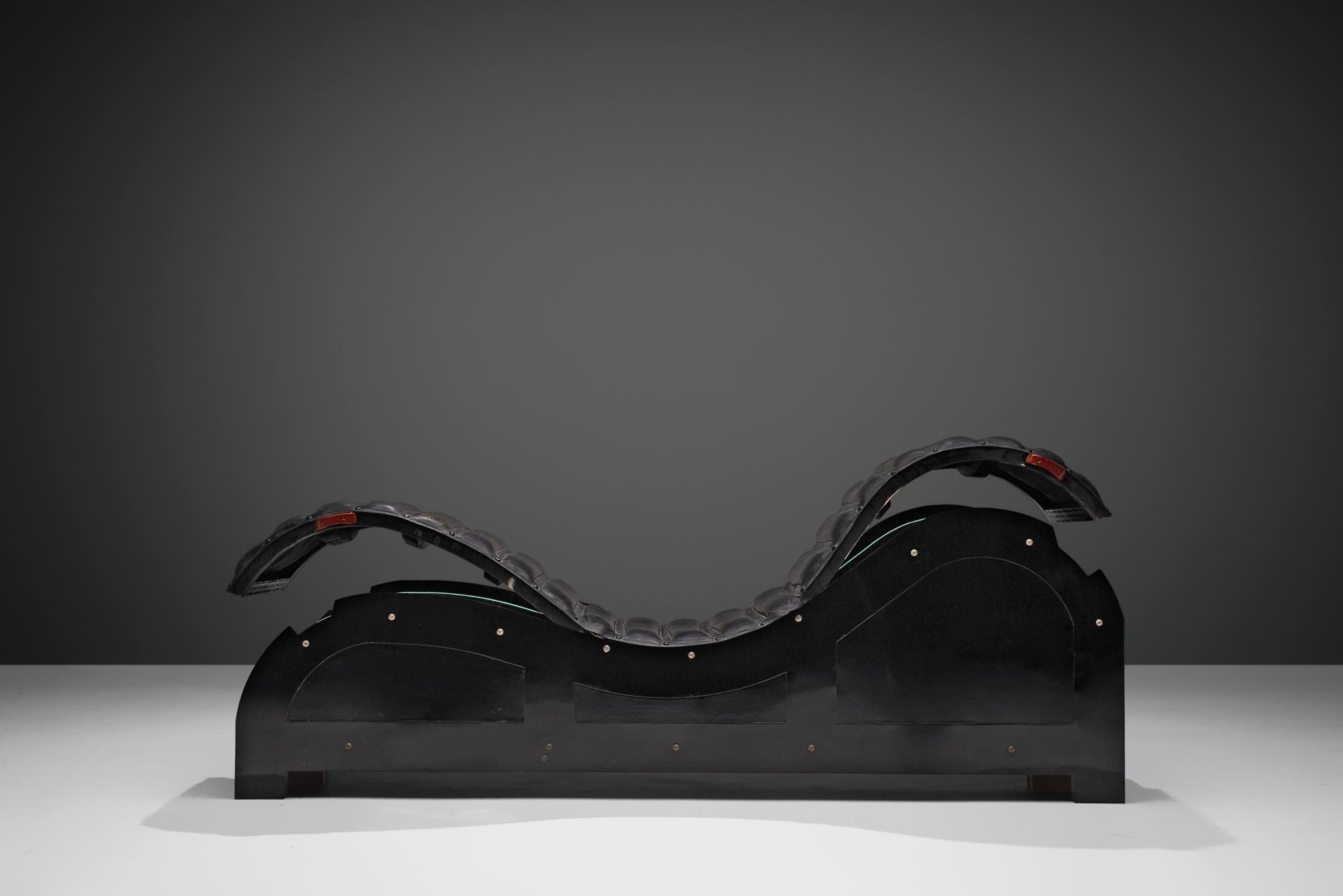 Mats Theselius Exclusive Chaise Longue in Black Leather for Källemo 1