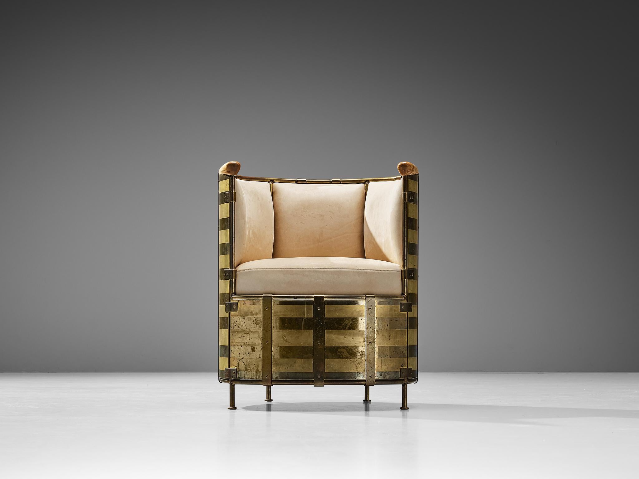 Brass Mats Theselius for Källemo Ab Limited Edition Lounge Chair 'El Dorado' For Sale
