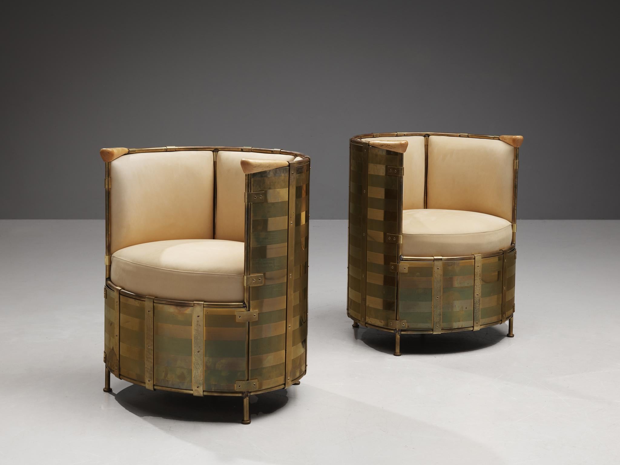 Brass Mats Theselius for Källemo AB Limited Edition Lounge Chairs 'El Dorado'