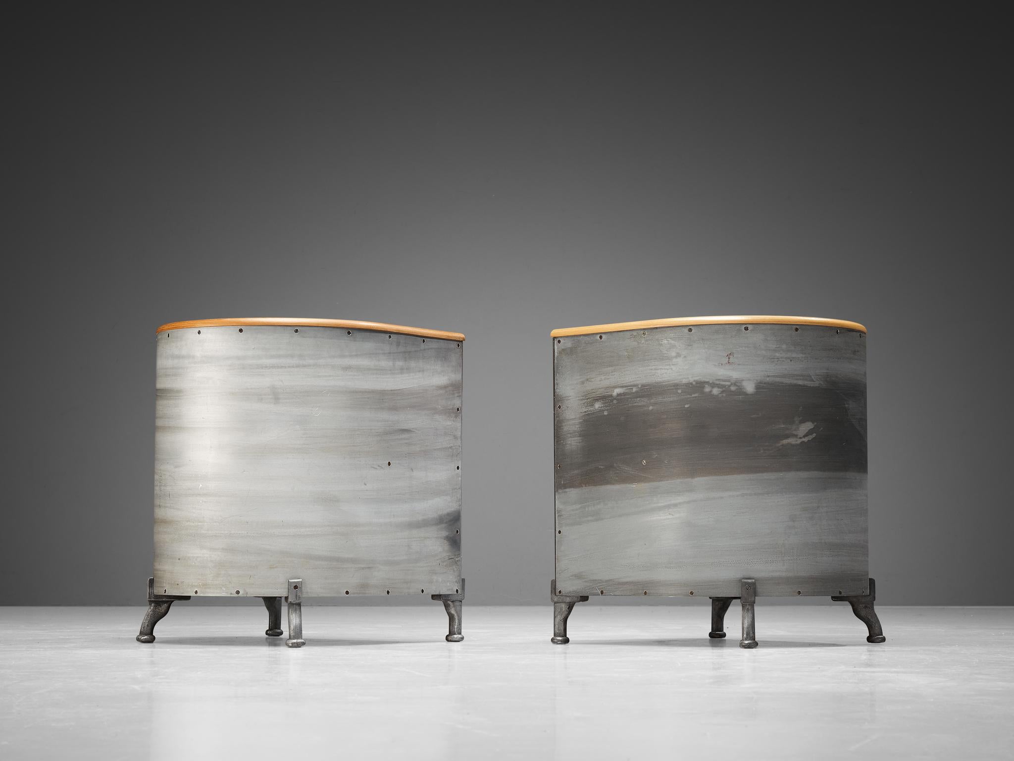 Mats Theselius for Källemo Ab Pair of Armchairs in Leather and Aluminum  5