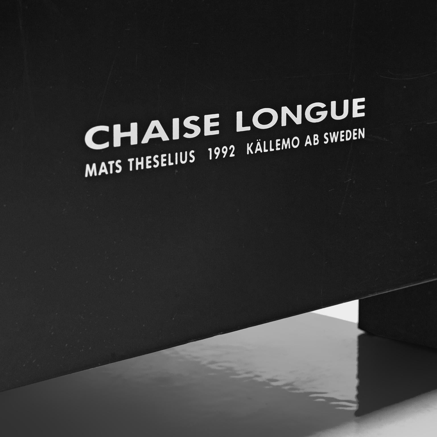 Mats Theselius for Källemo Exclusive Chaise Longue in Black Leather For Sale 3