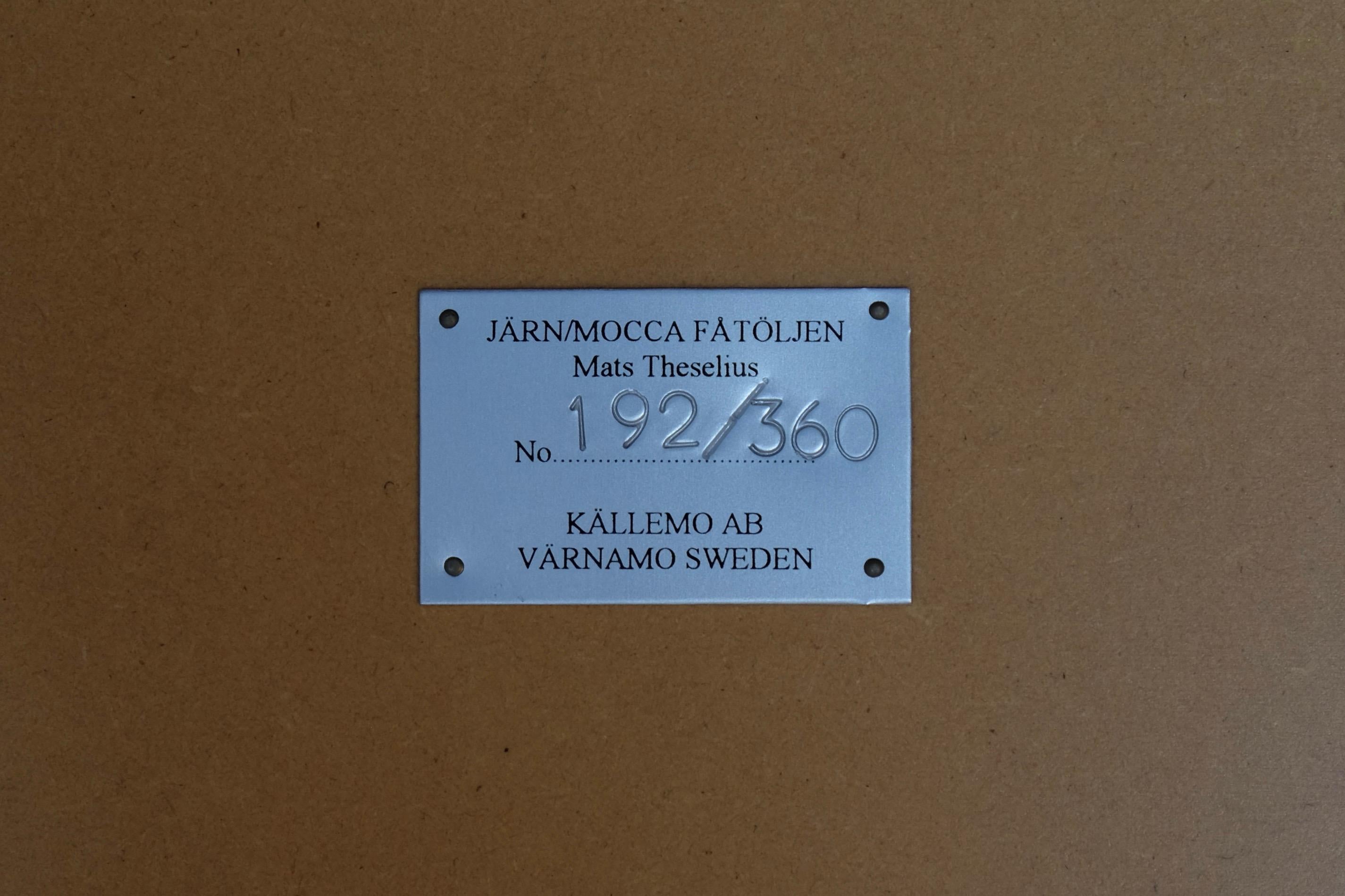 Steel Mats Theselius for Källemo 'Järn/Mocca' Easy Chair Edition 192/360