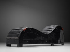 Mats Theselius for Källemo Limited Edition Chaise Lounge in Black Leather