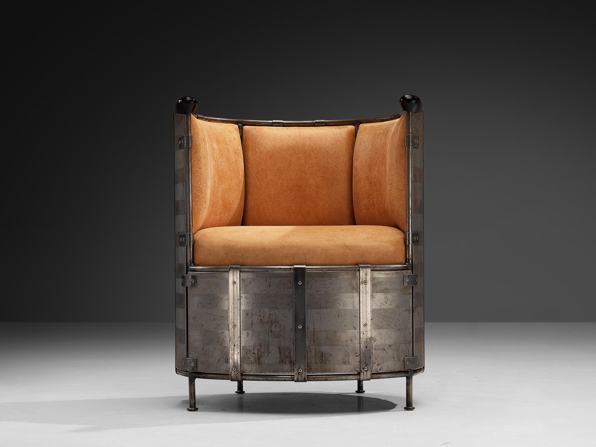 Suédois Mats Theselius for Källemo Limited Edition Lounge Chair Älgskinnsfåtölj' (Chaise longue en édition limitée) en vente