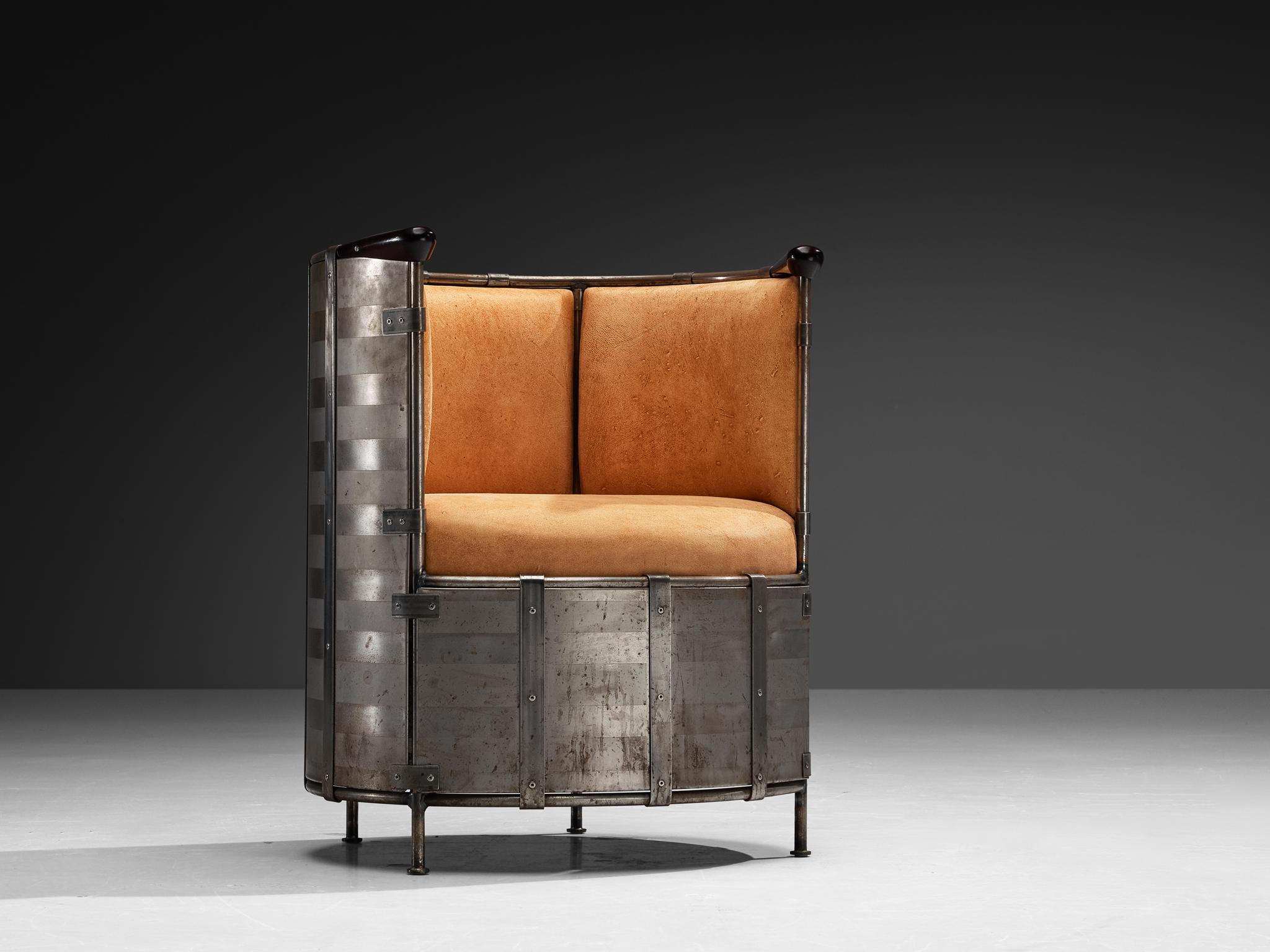 Cuir Mats Theselius for Källemo Limited Edition Lounge Chair Älgskinnsfåtölj' (Chaise longue en édition limitée) en vente