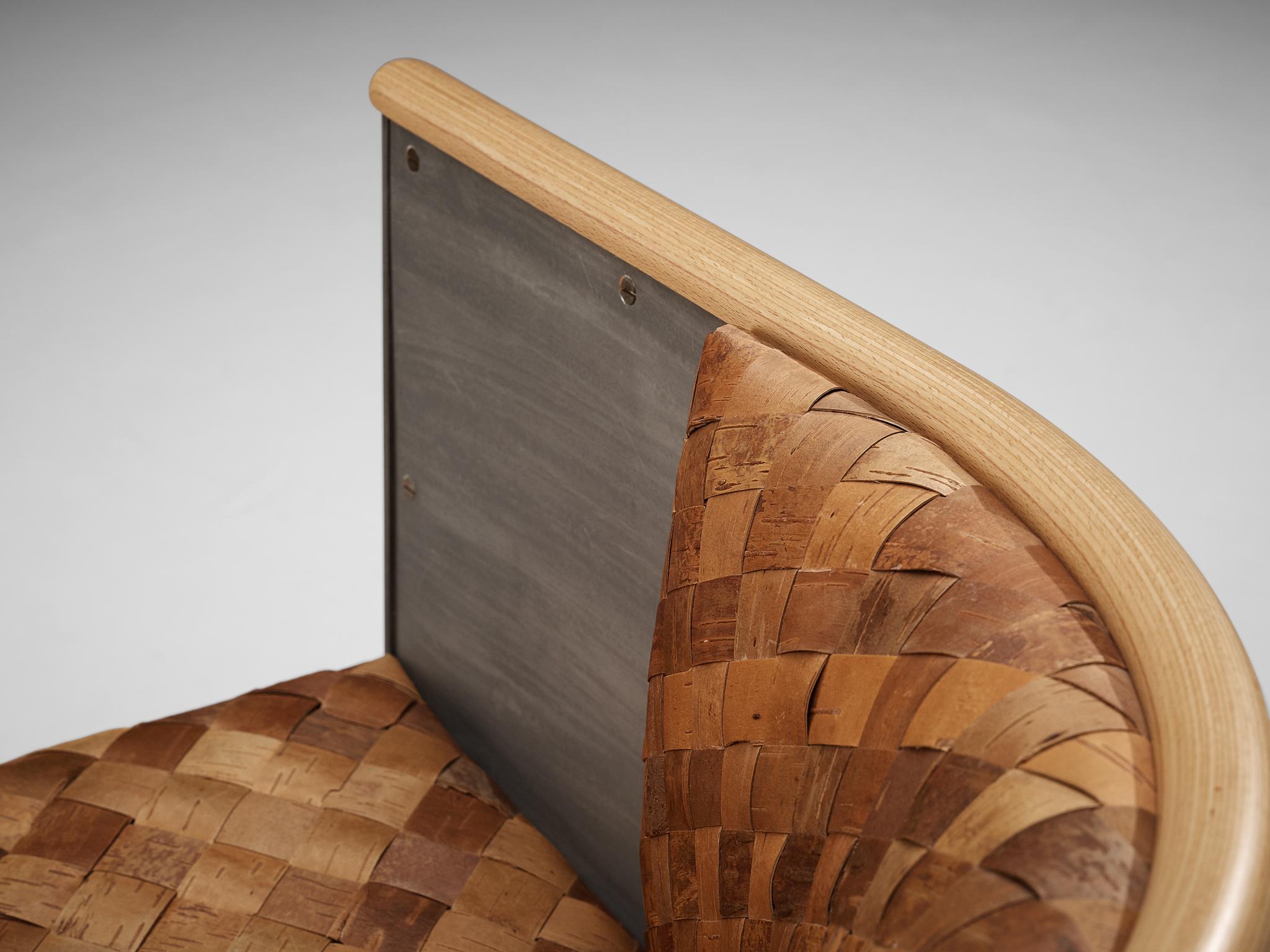 Mats Theselius for Källemo Lounge Chair with Woven Birch Seat 2