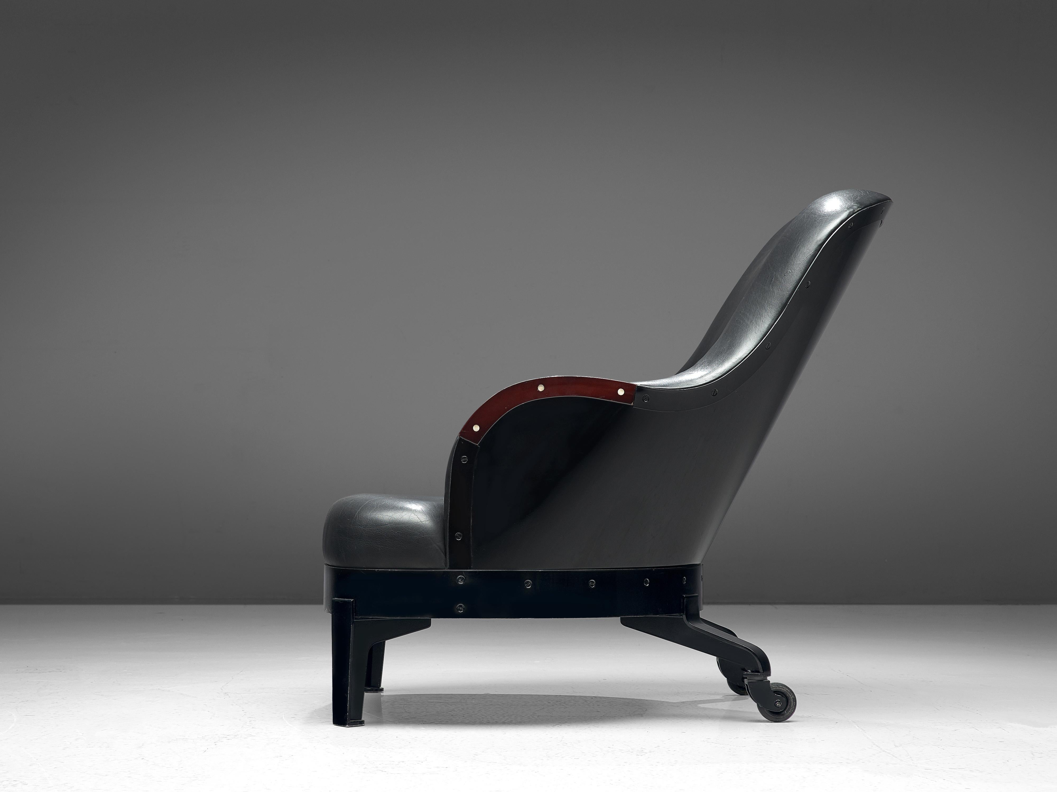 Post-Modern Mats Theselius for Källemo 'The Ritz' Lounge Chair in Black Leather
