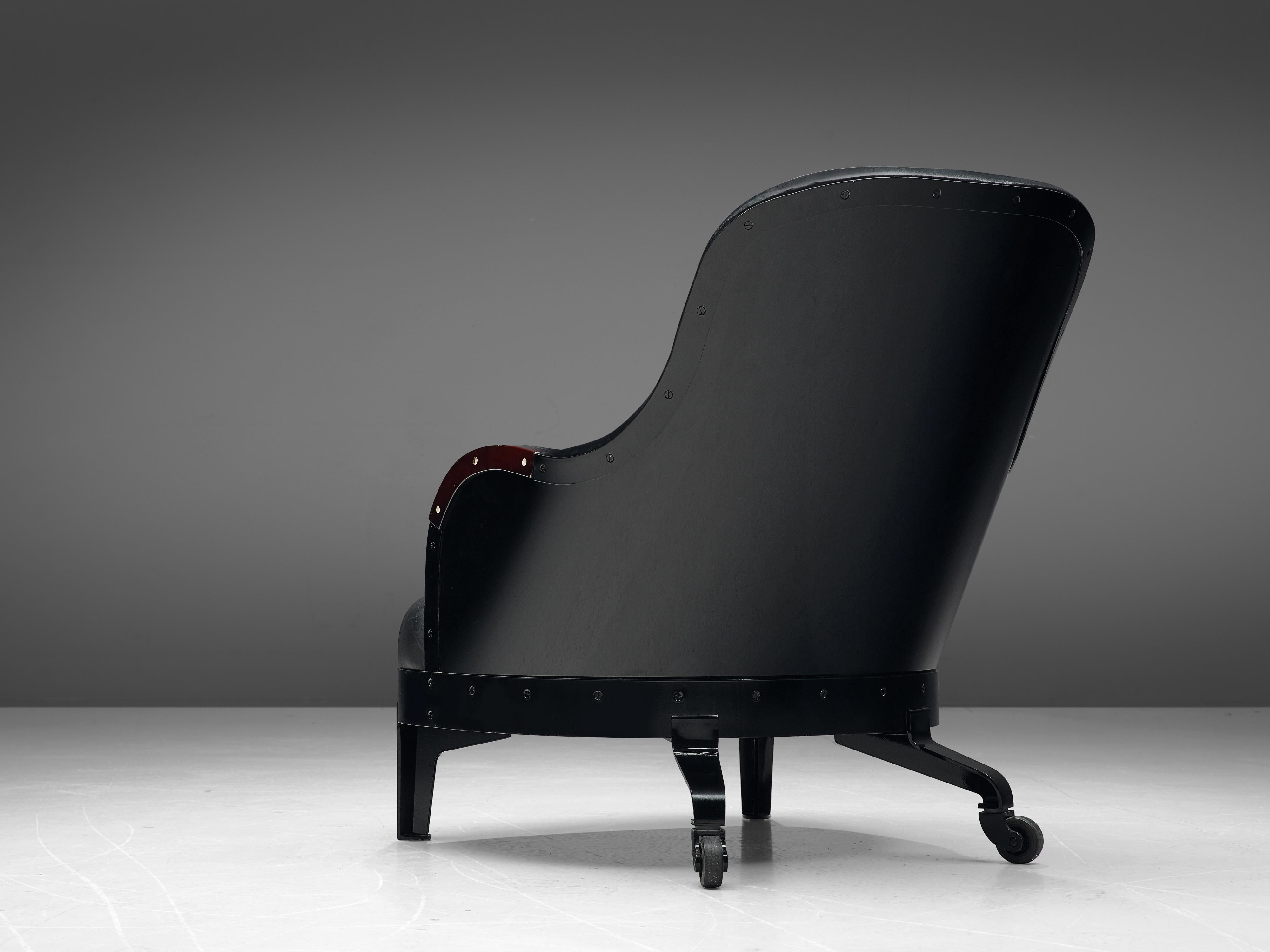 Mats Theselius for Källemo 'The Ritz' Lounge Chair in Black Leather In Good Condition In Waalwijk, NL