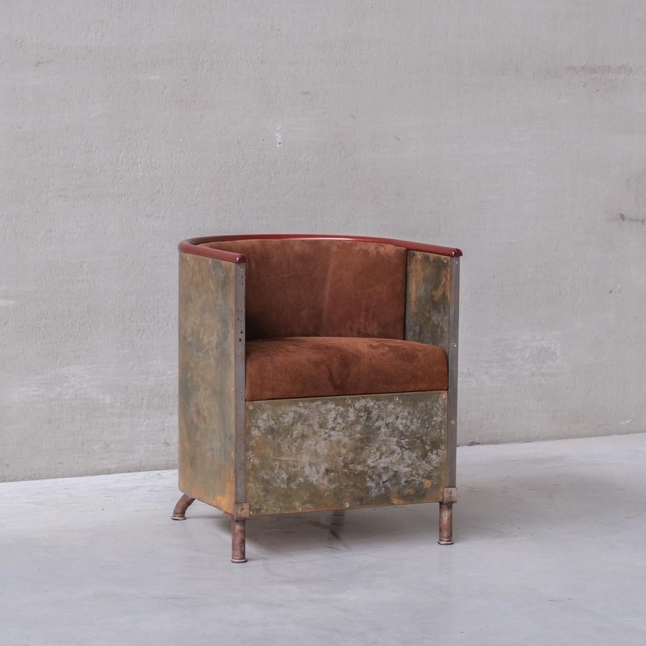 20th Century Mats Theselius Jarn, Mocca Armchair for Kallemo For Sale