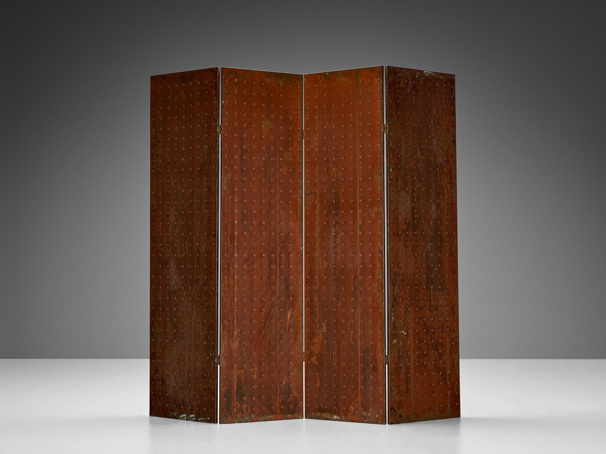 Mats Theselius Limited Edition 'Rörligt Objekt' Folding Screen in Copper  For Sale 4