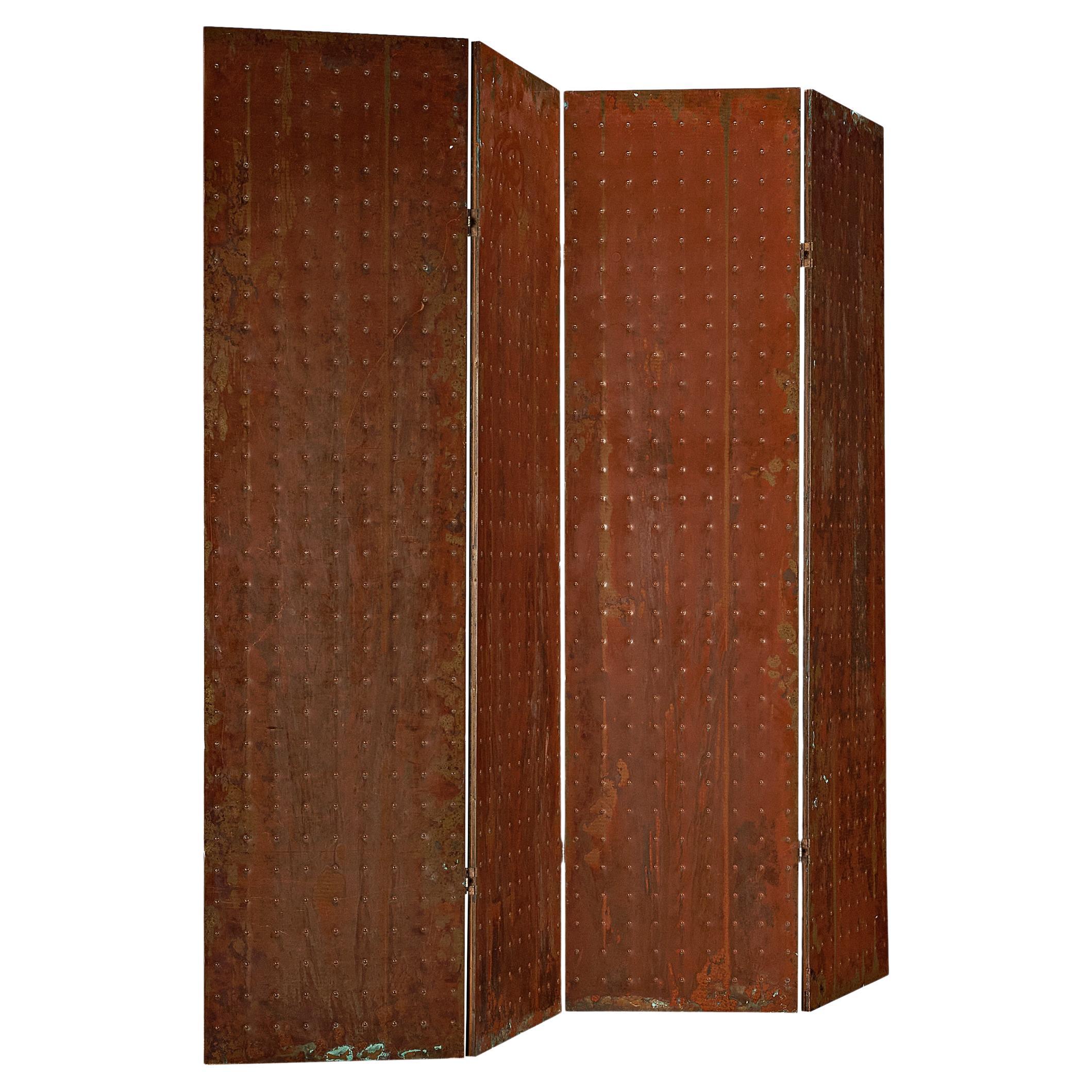 Mats Theselius Limited Edition 'Rörligt Objekt' Folding Screen in Copper  For Sale