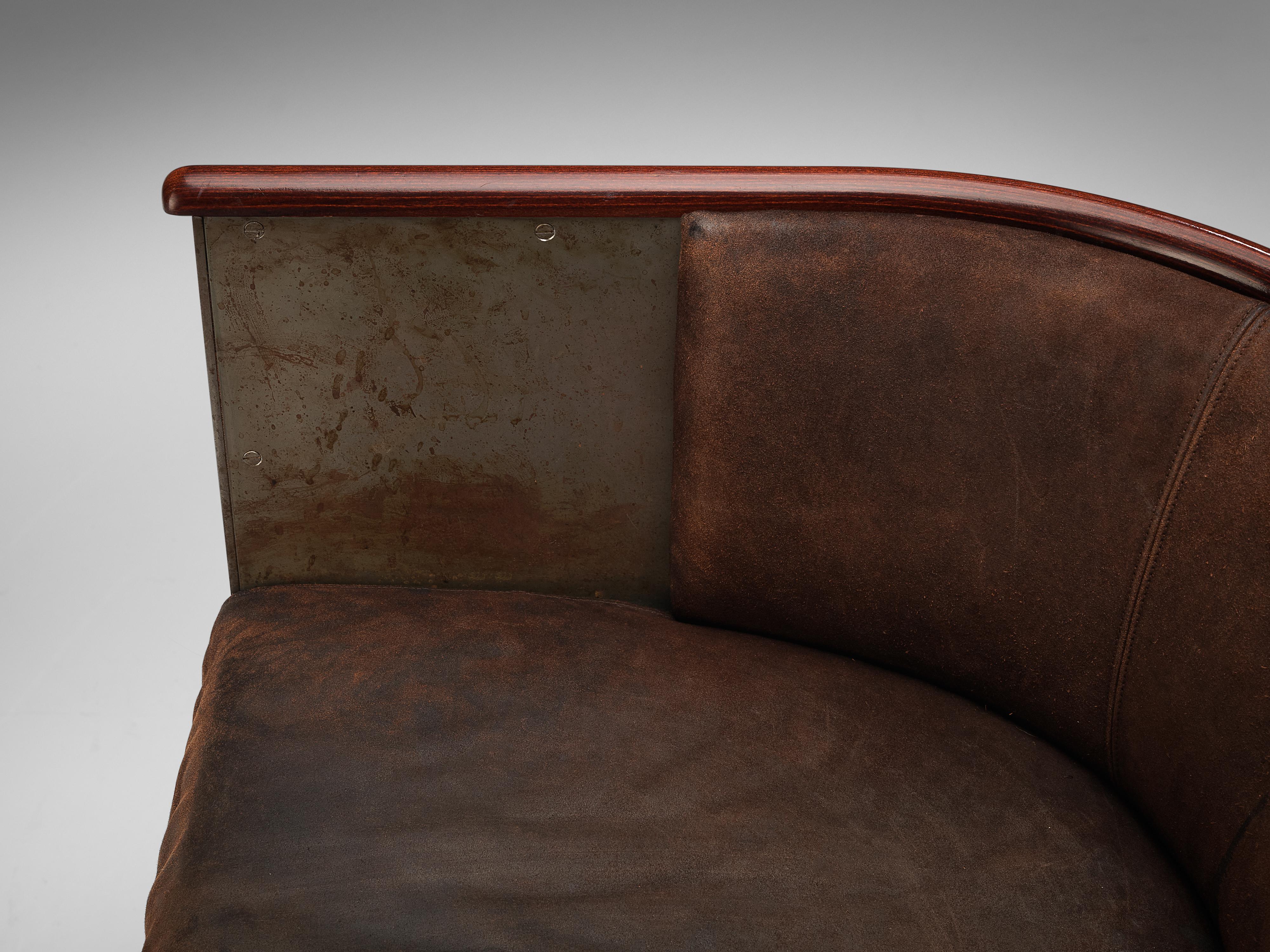 Mats Theselius Lounge Chair in Patinated Aluminium and Brown Leather 5