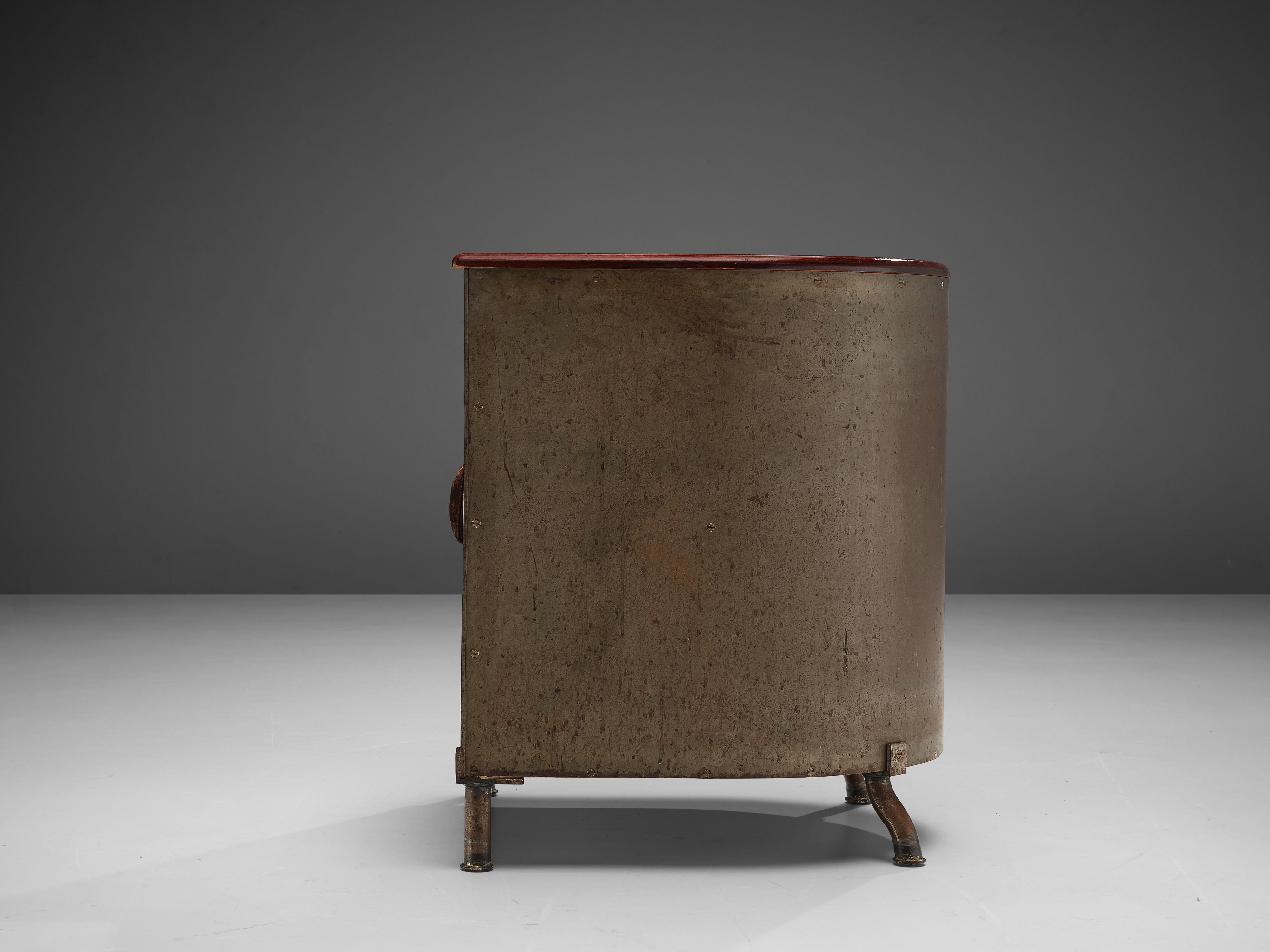 Mats Theselius Lounge Chair in Patinated Aluminium and Brown Leather 2