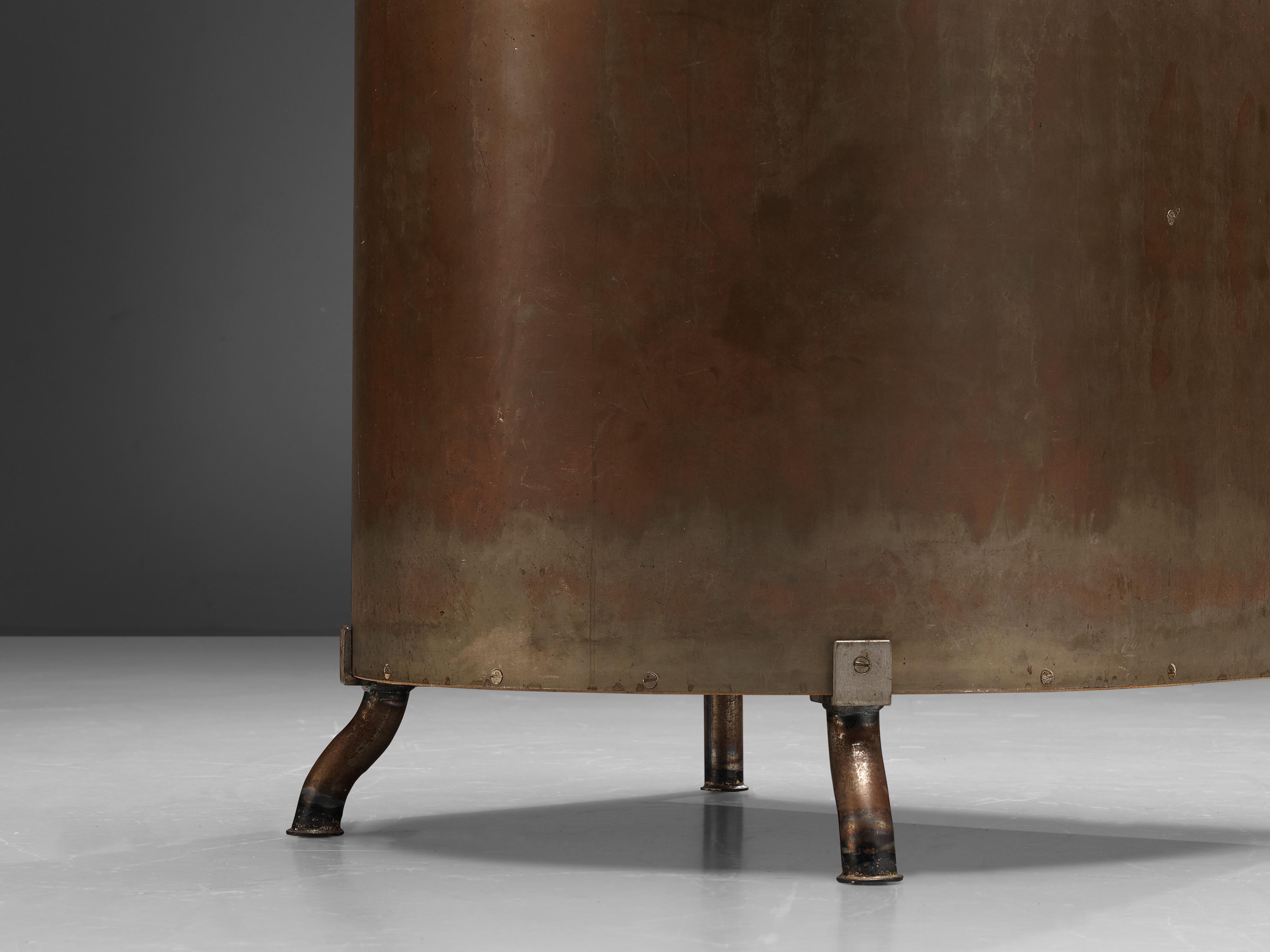 Mats Theselius Lounge Chair in Patinated Aluminium and Brown Leather 3