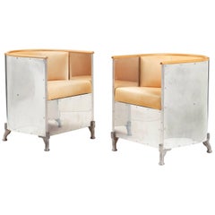 Mats Theselius Pair of 'Aluminium Armchair' for Källemo, Sweden, after 1990