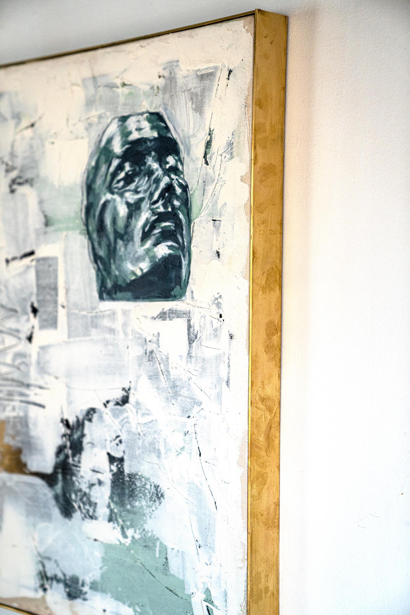 <p>Artist Comments<br>Artist Matson Ambroise presents Napoleon's death mask set in a multilayered abstract space. They produce a timeless contemporary piece with an arrant lightness that lends to its displayability. The palette knife application