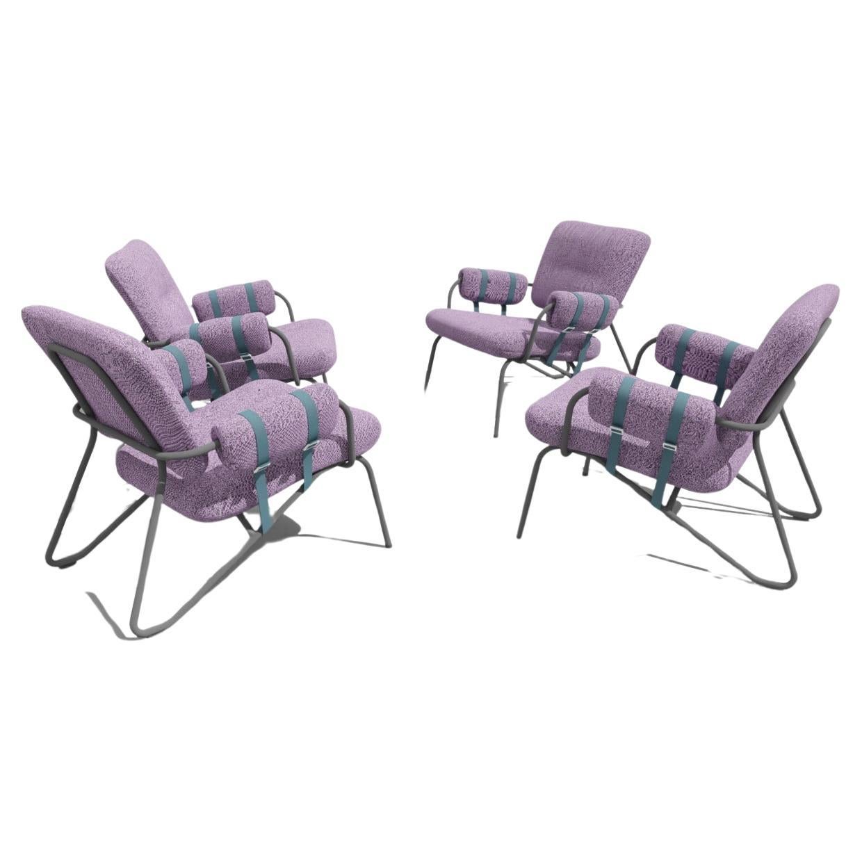 Collection Matsu Nomadic de Joeri Reynaert - 4x chaises longues à maillons Nomad