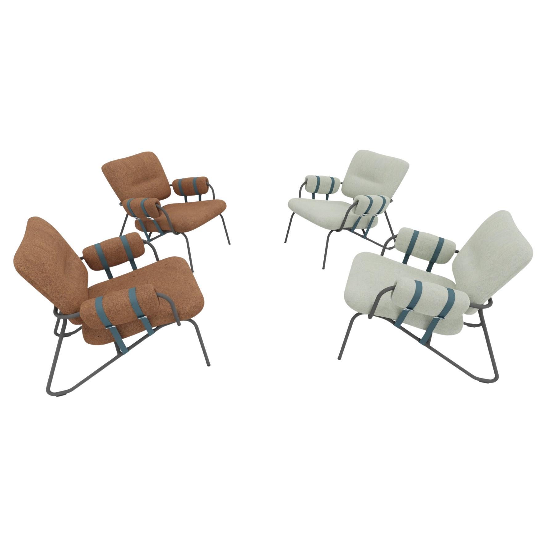 4x Nomad Link Lounge Chair SET  Matsu Nomadic Collection by Joeri Reynaert For Sale
