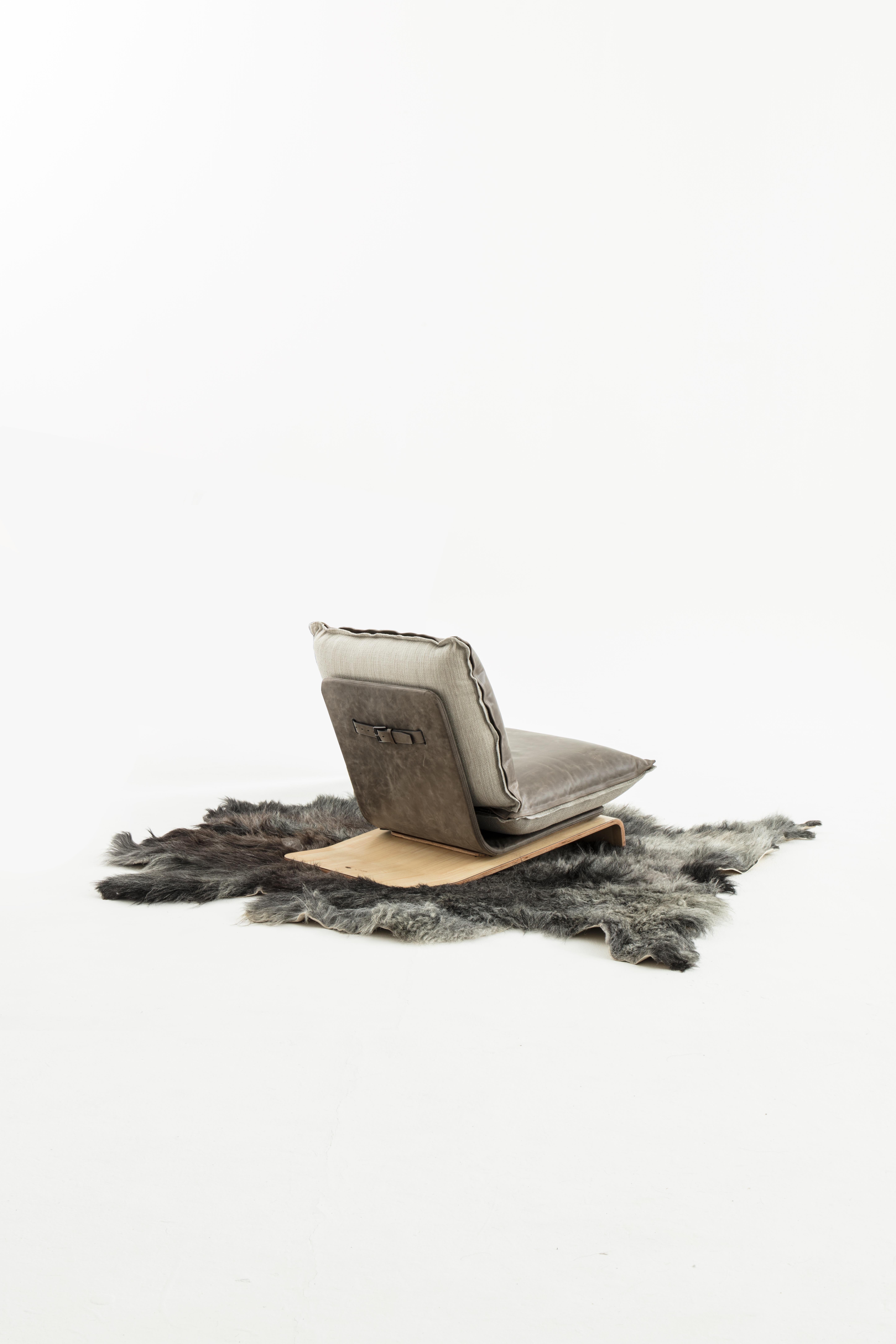 Tibetan Matsu Nomadic Collection by Joeri Reynaert - Nomad Skin Lounge Chair Yak Leather For Sale
