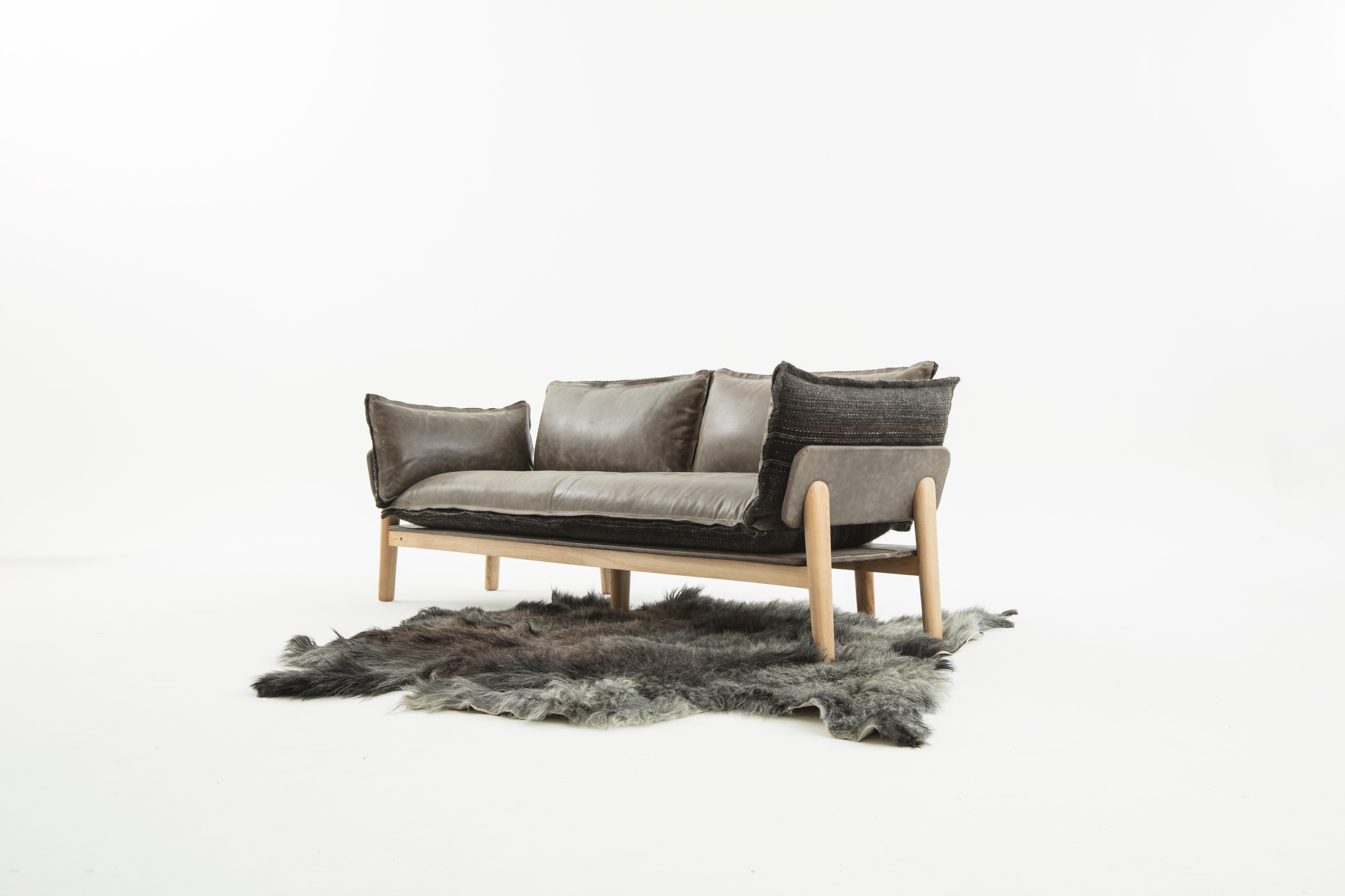 Tibetan Nomad Skin Sofa in Yak Leather by Mastu x KVN Nomadic Series by Joeri Reynaert For Sale
