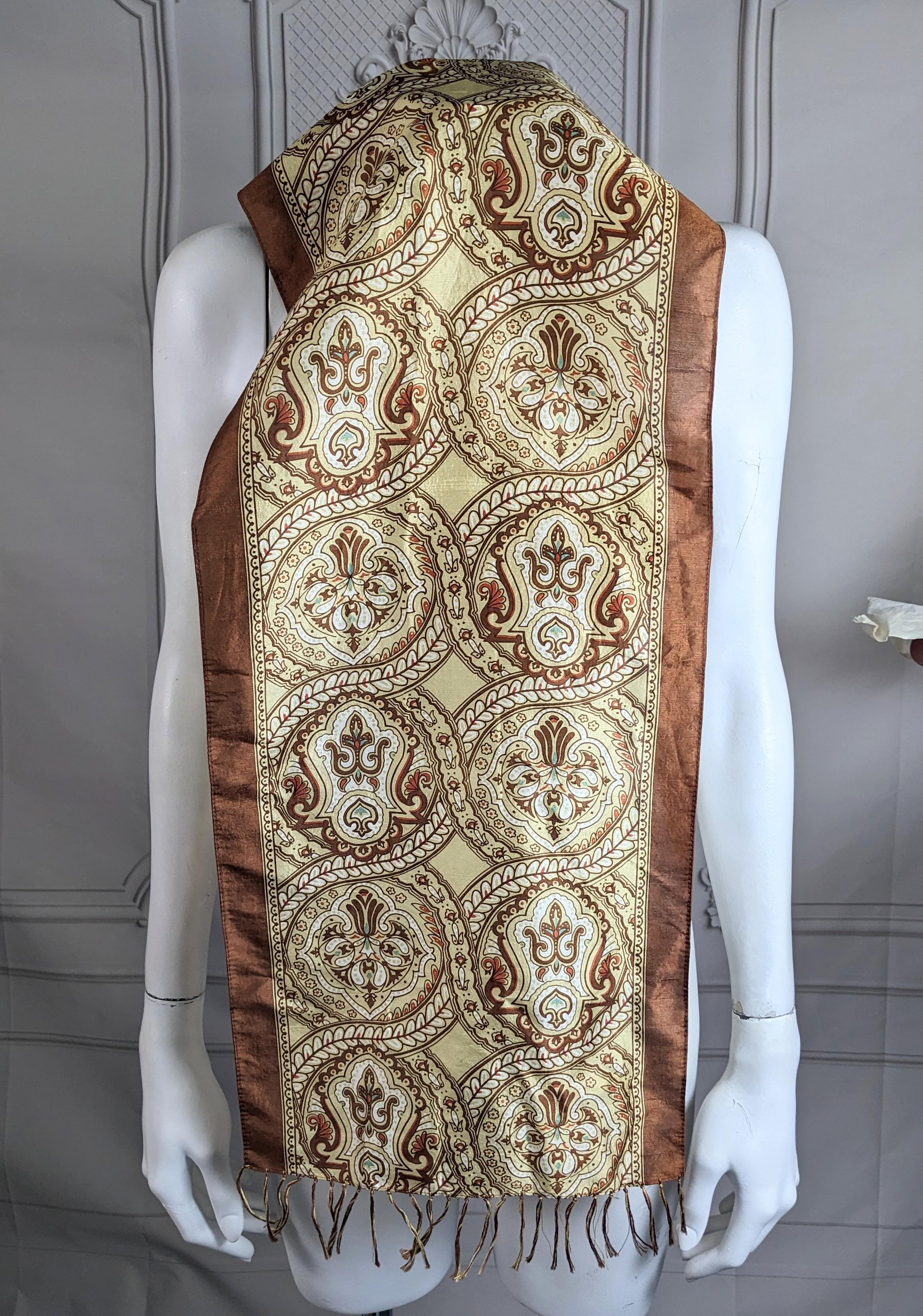 Matsuda China Seidenschal mit Fransen aus Seide (Braun) im Angebot