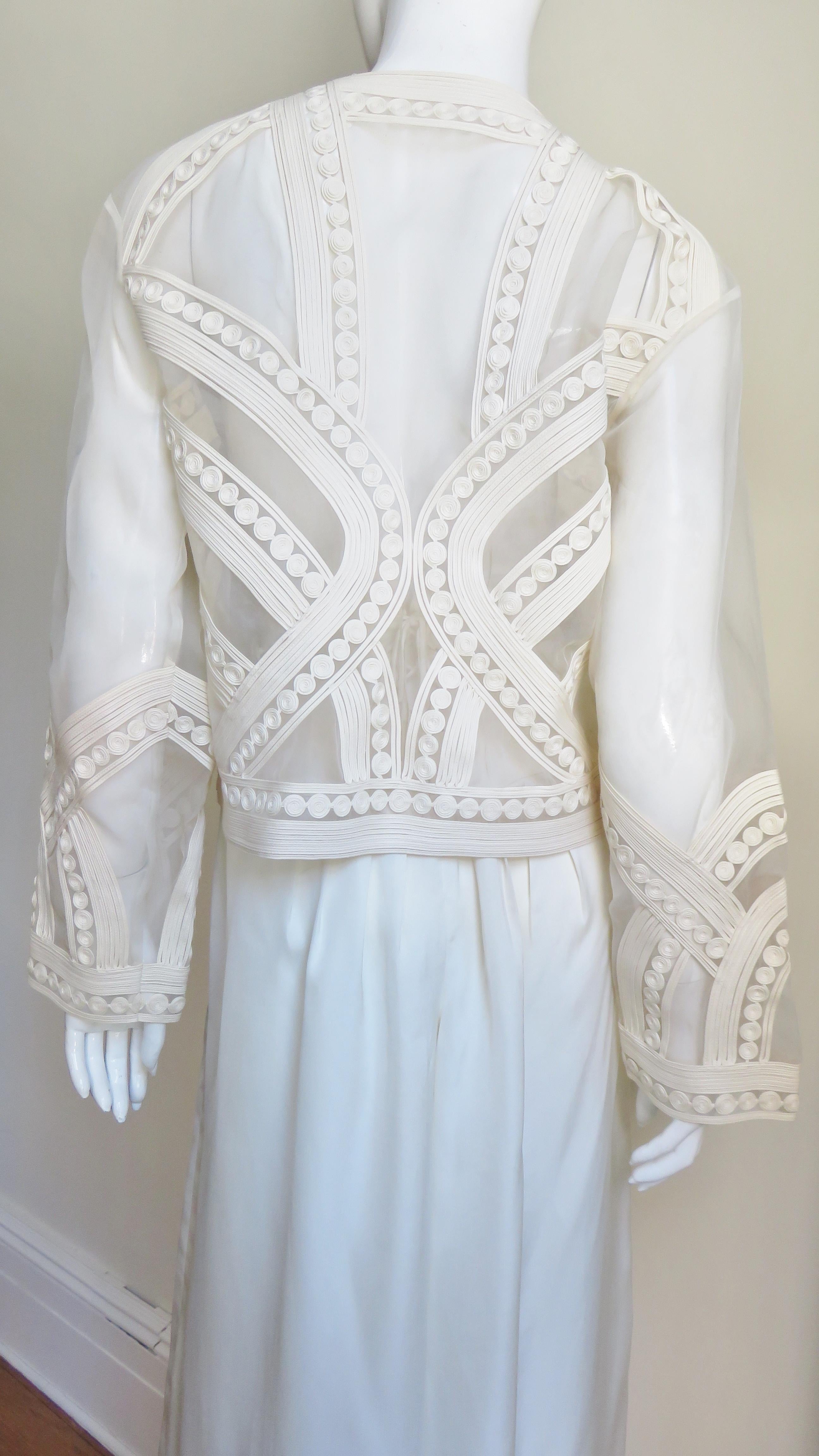 Matsuda Embroidery Jacket and Silk Lace up Pants Set 1990s For Sale 4