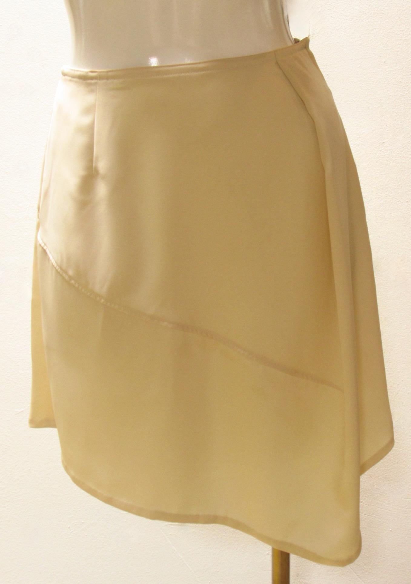 Beige Matsuda Ivory Asymmetrical Skirt For Sale