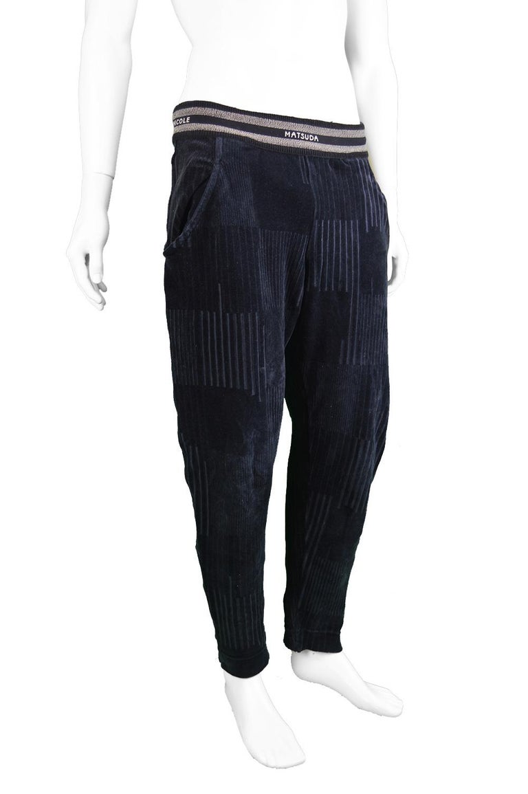 navy blue velour joggers