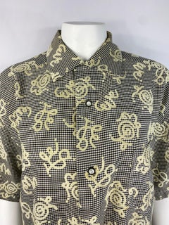 Matsuda Nicole Black and White Plaid Short Sleeve Shirt Size M