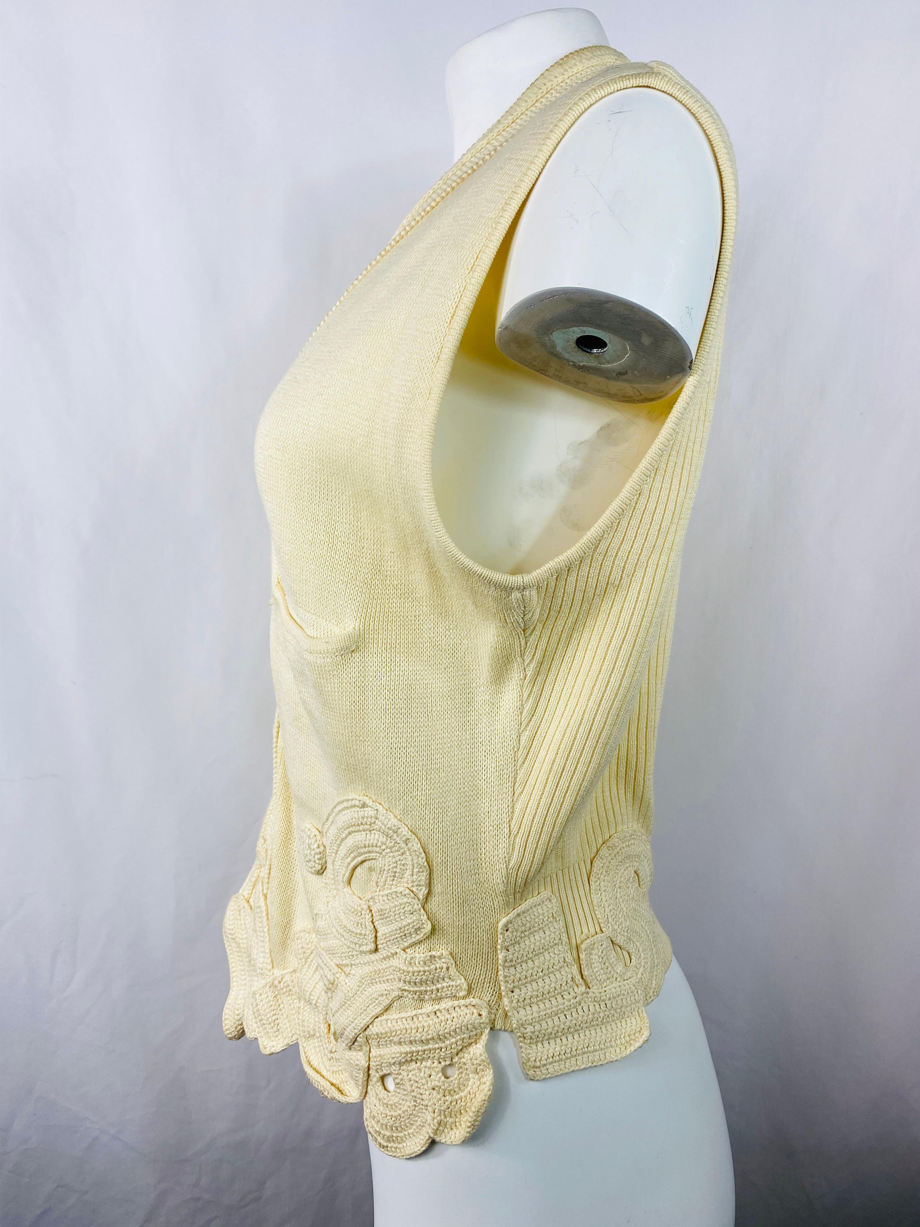 Matsuda Nicole Tokyo Ivory Knit Vest  For Sale 2