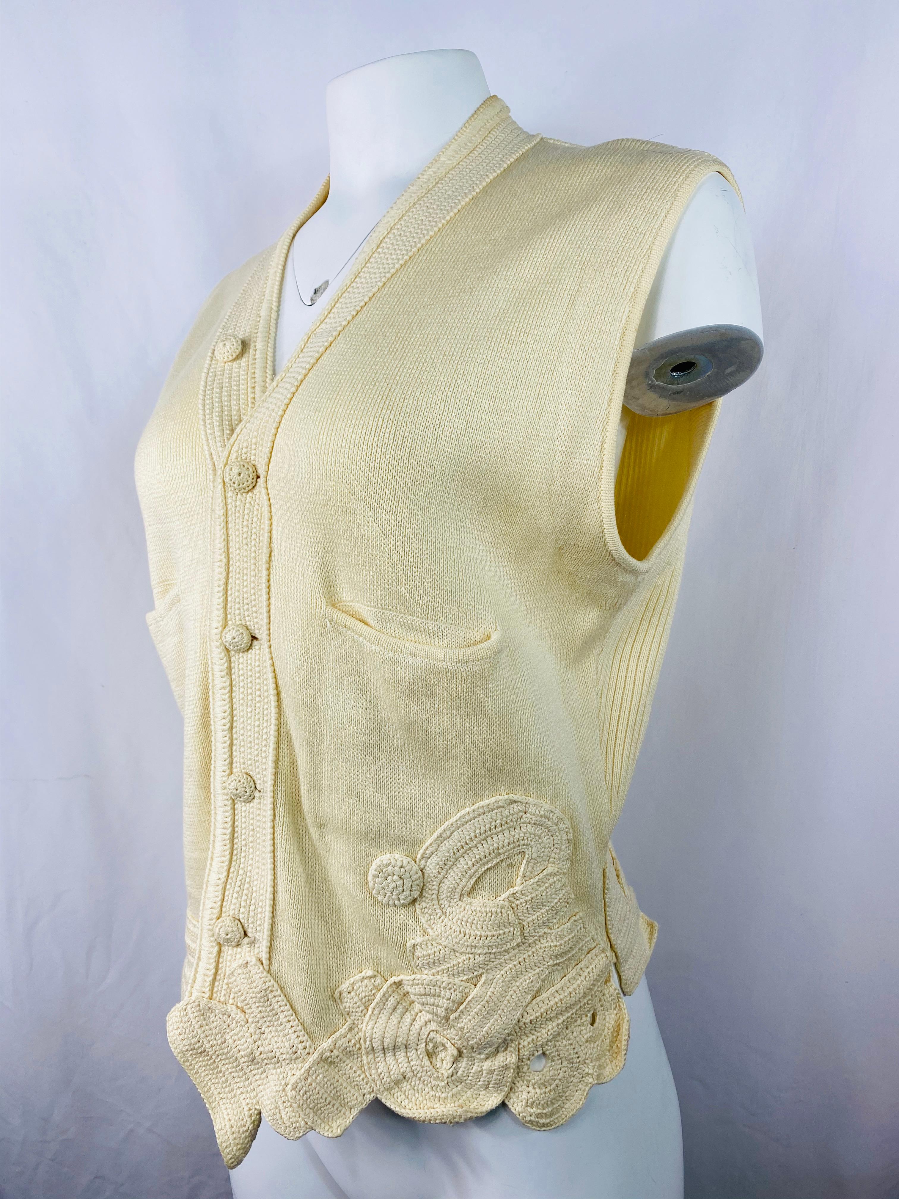 Matsuda Nicole Tokyo Ivory Knit Vest  For Sale 3