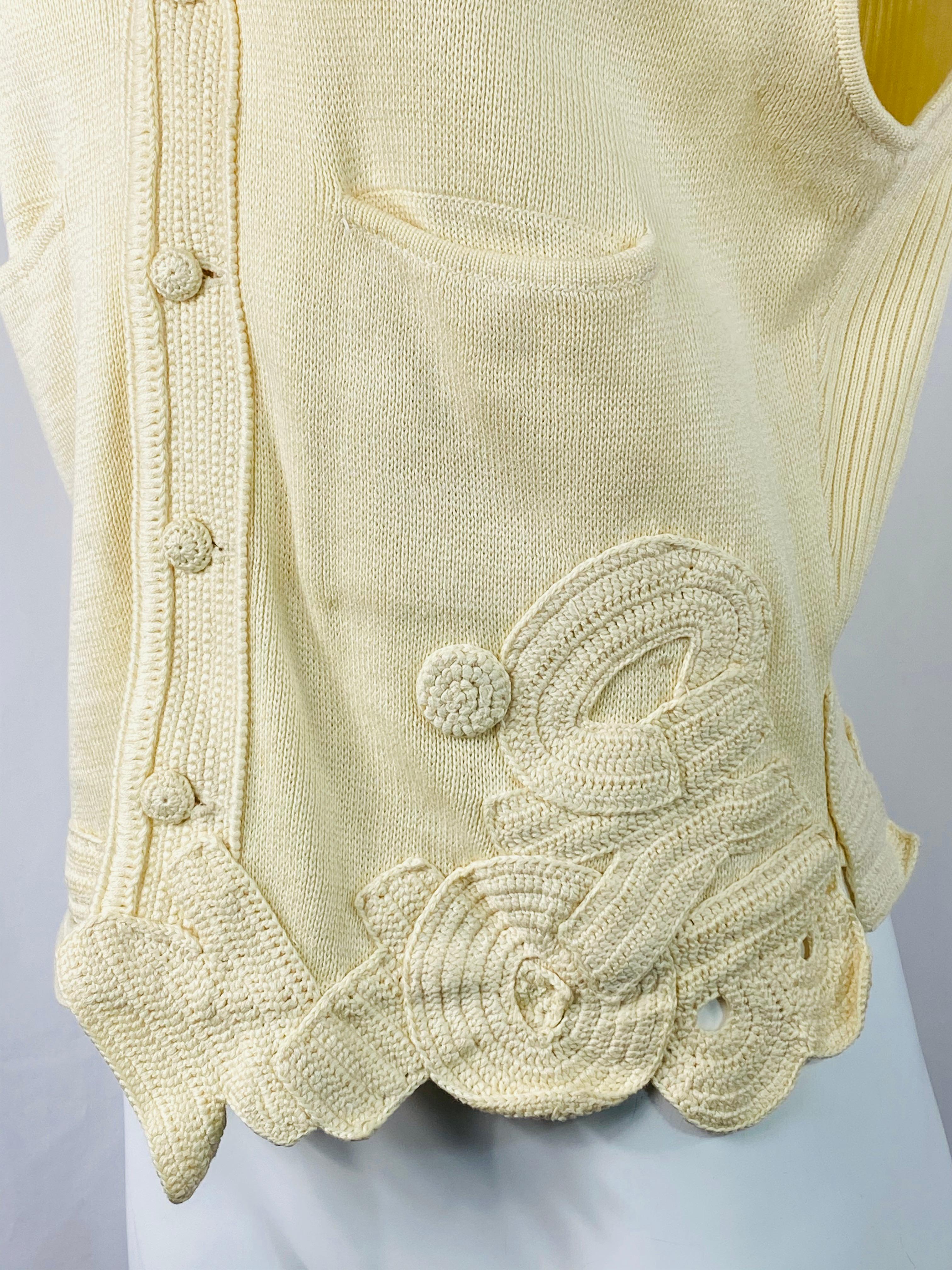 Matsuda Nicole Tokyo Ivory Knit Vest  For Sale 4