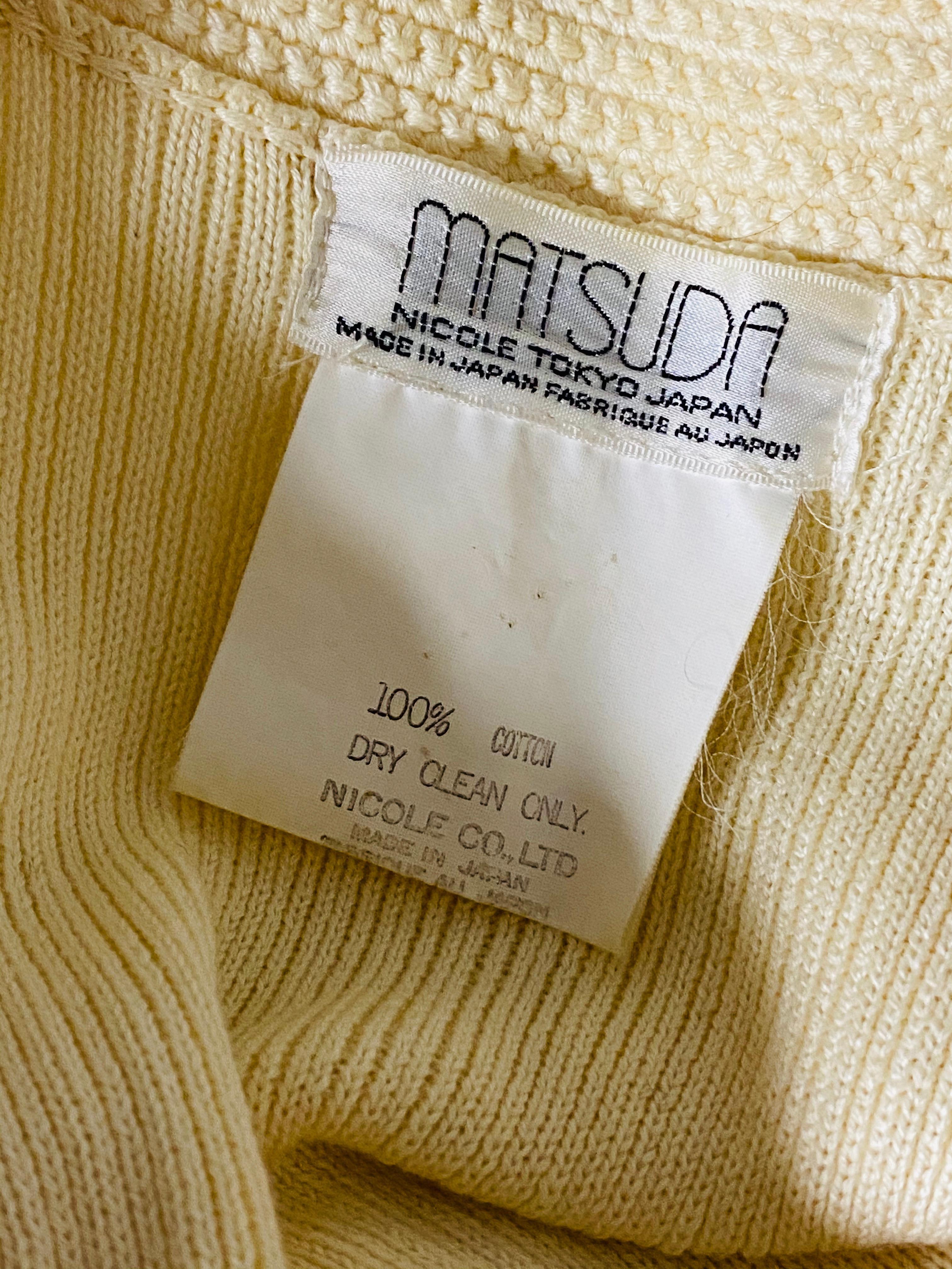 Matsuda Nicole Tokyo Elfenbeinfarbene Strickweste im Angebot 8