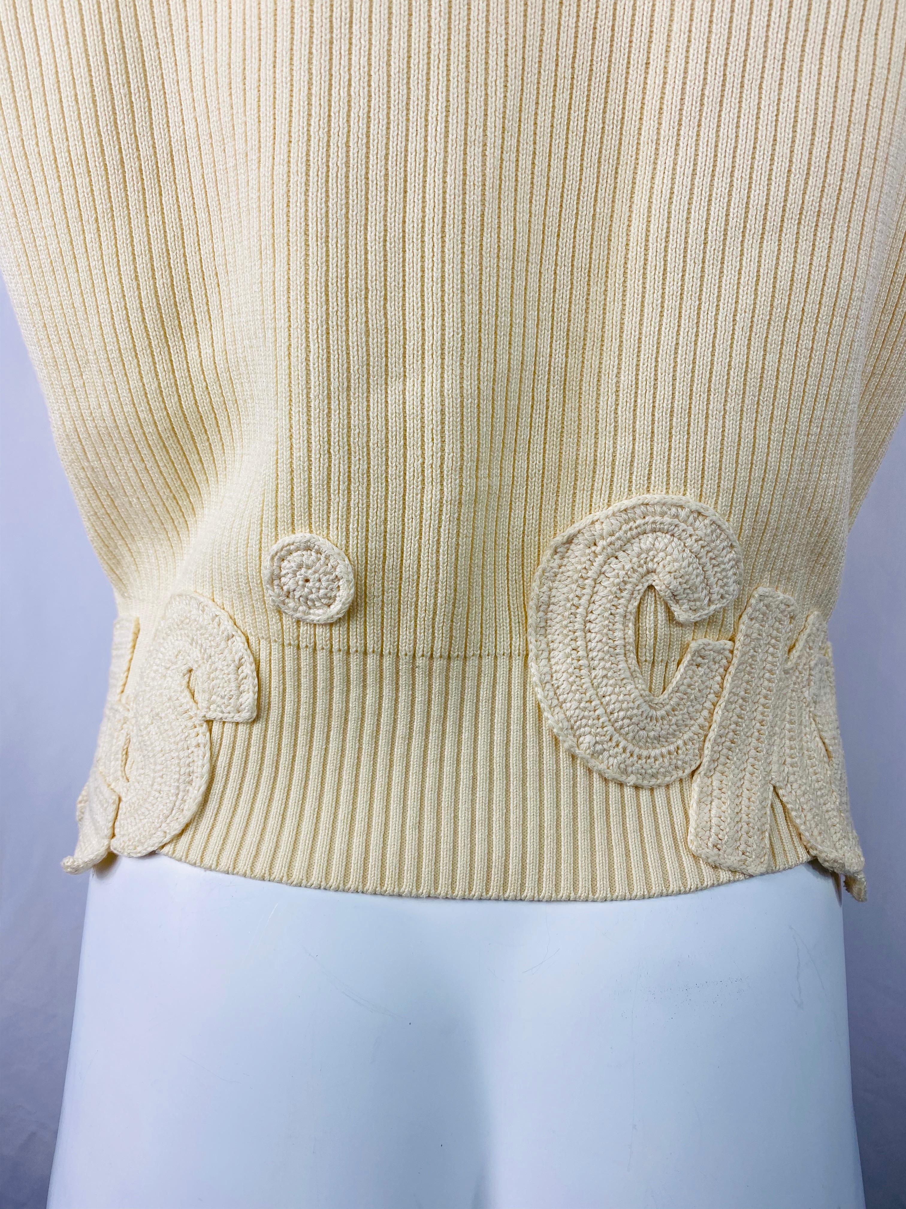 Women's or Men's Matsuda Nicole Tokyo Ivory Knit Vest  For Sale