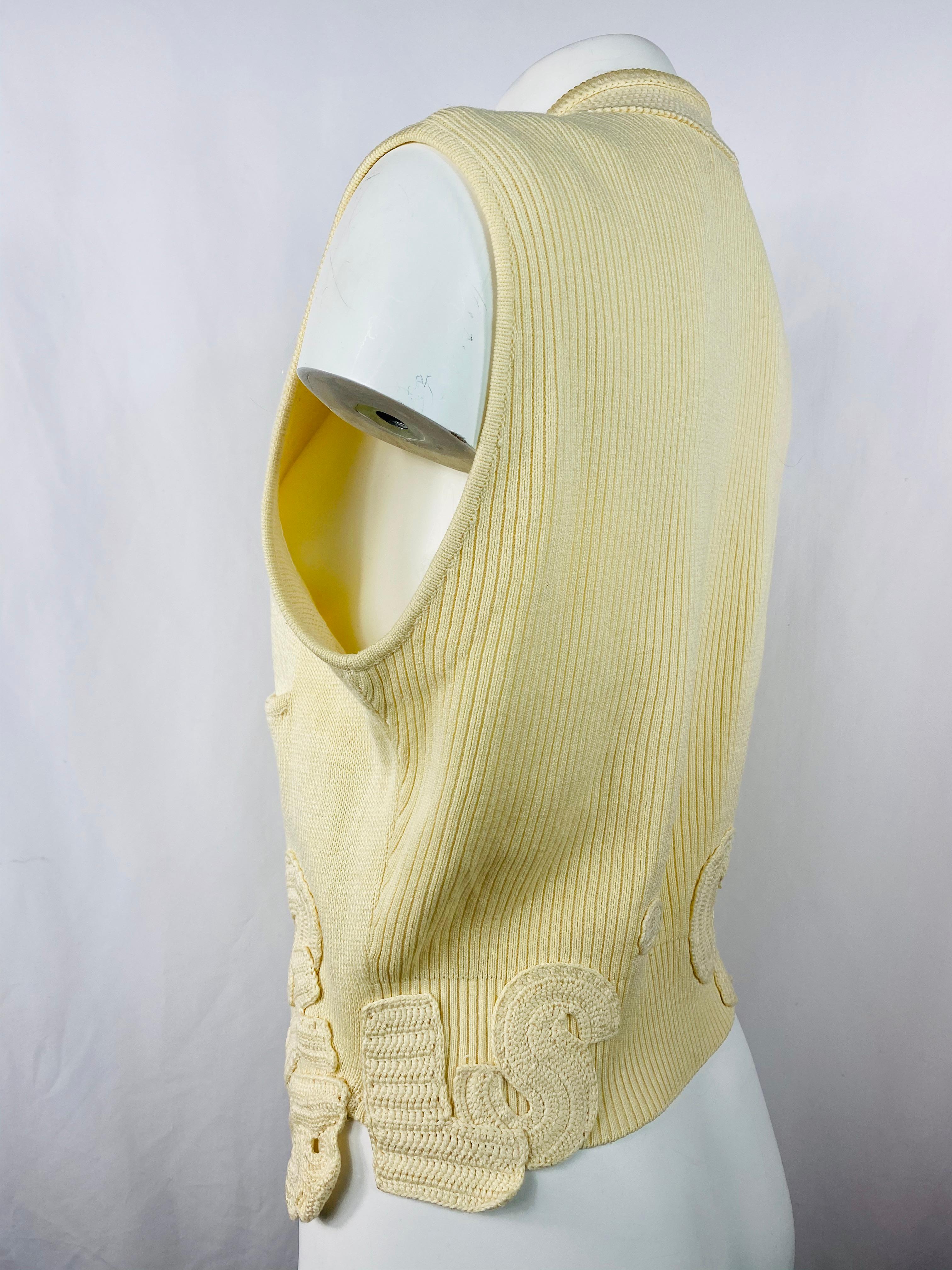 Matsuda Nicole Tokyo Ivory Knit Vest  For Sale 1