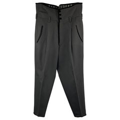 WALTER VAN BEIRENDONCK SS 17 Size 36 Black Wool / Polyester Ribbon Pants  For Sale at 1stDibs