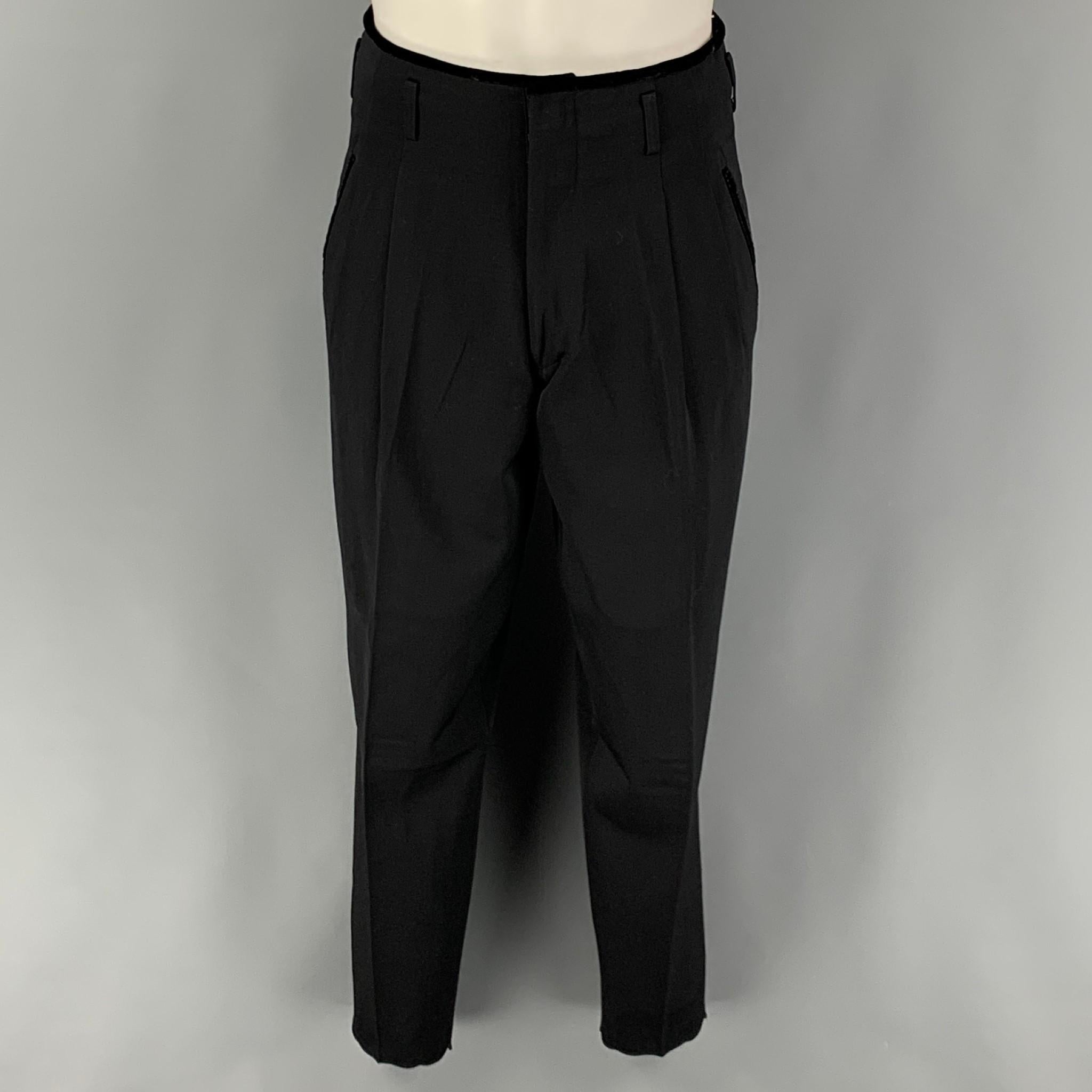MATSUDA Size S Black Solid Wool Shawl Collar 30 29 Suit 7