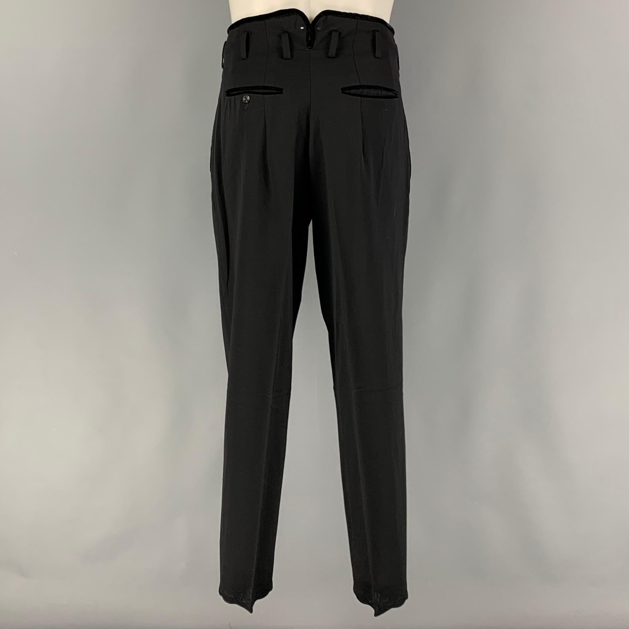 MATSUDA Size S Black Solid Wool Shawl Collar 30 29 Suit 8