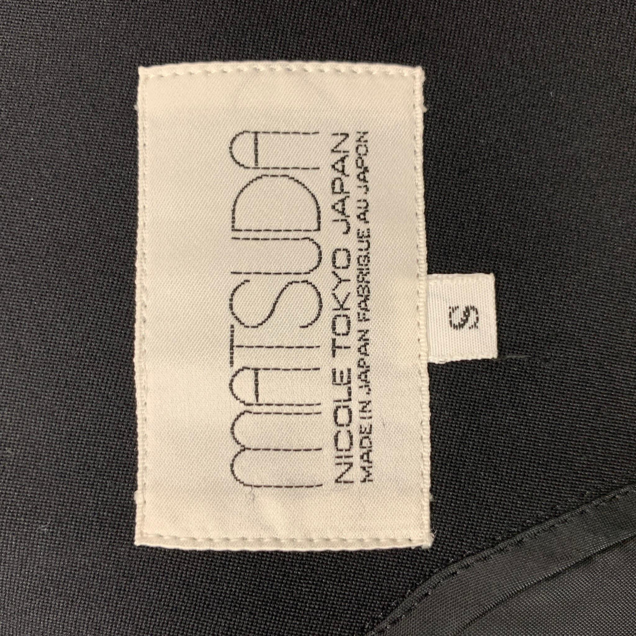 MATSUDA Size S Black Solid Wool Shawl Collar 30 29 Suit 5